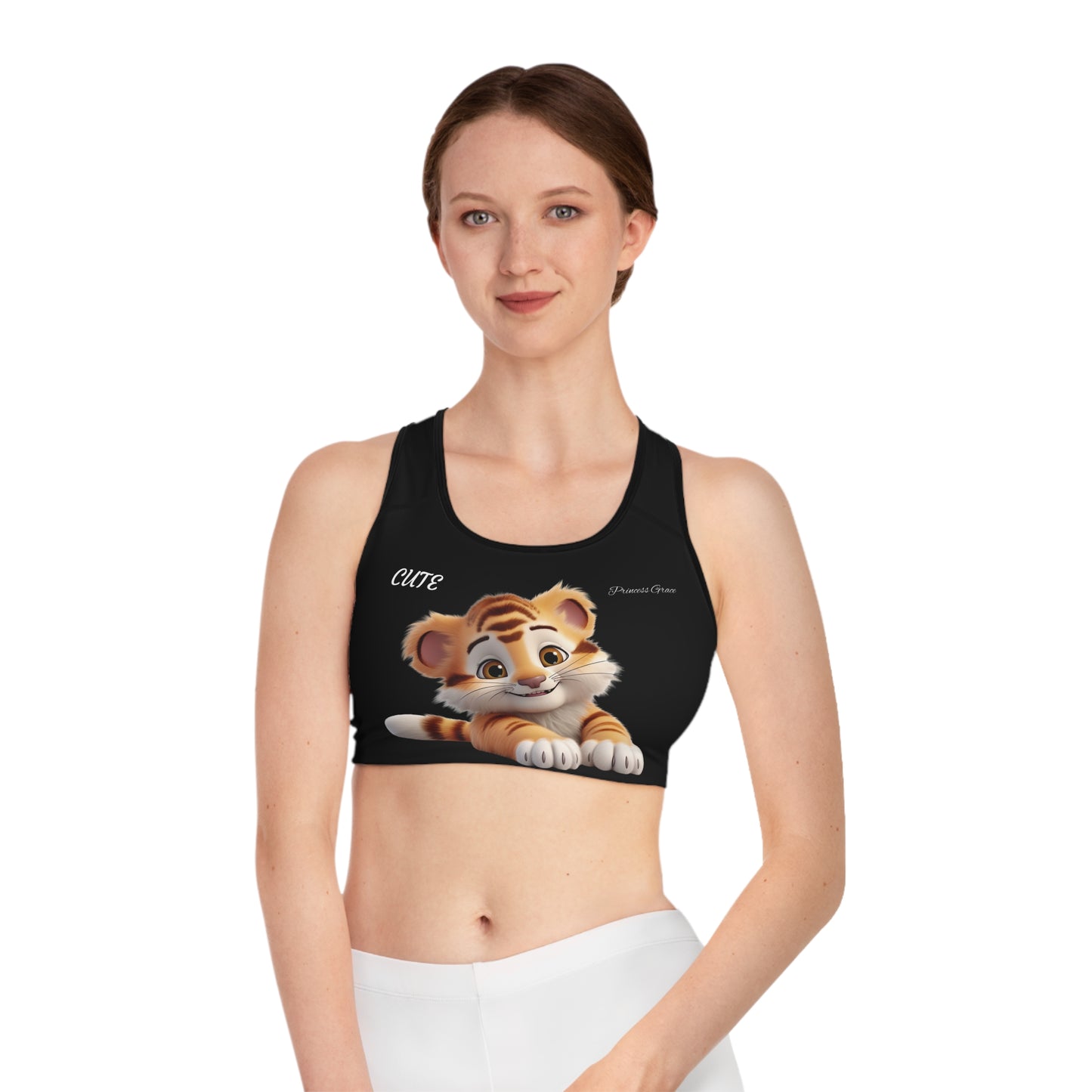 Princess Grace Cute Tiger Sports Bra for Active Women
