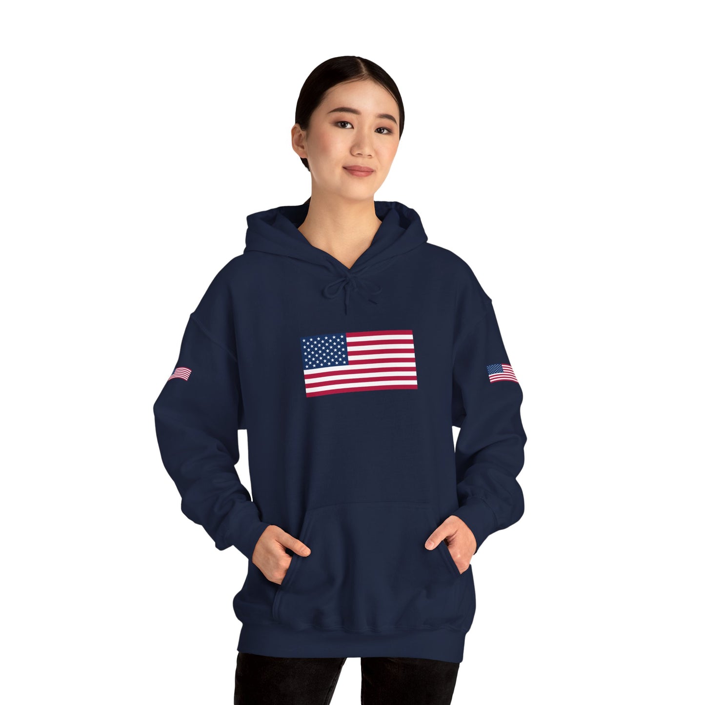 Princess Grace Patriotic American Flag Hoodie Unisex Heavy Blend Sweatshirt