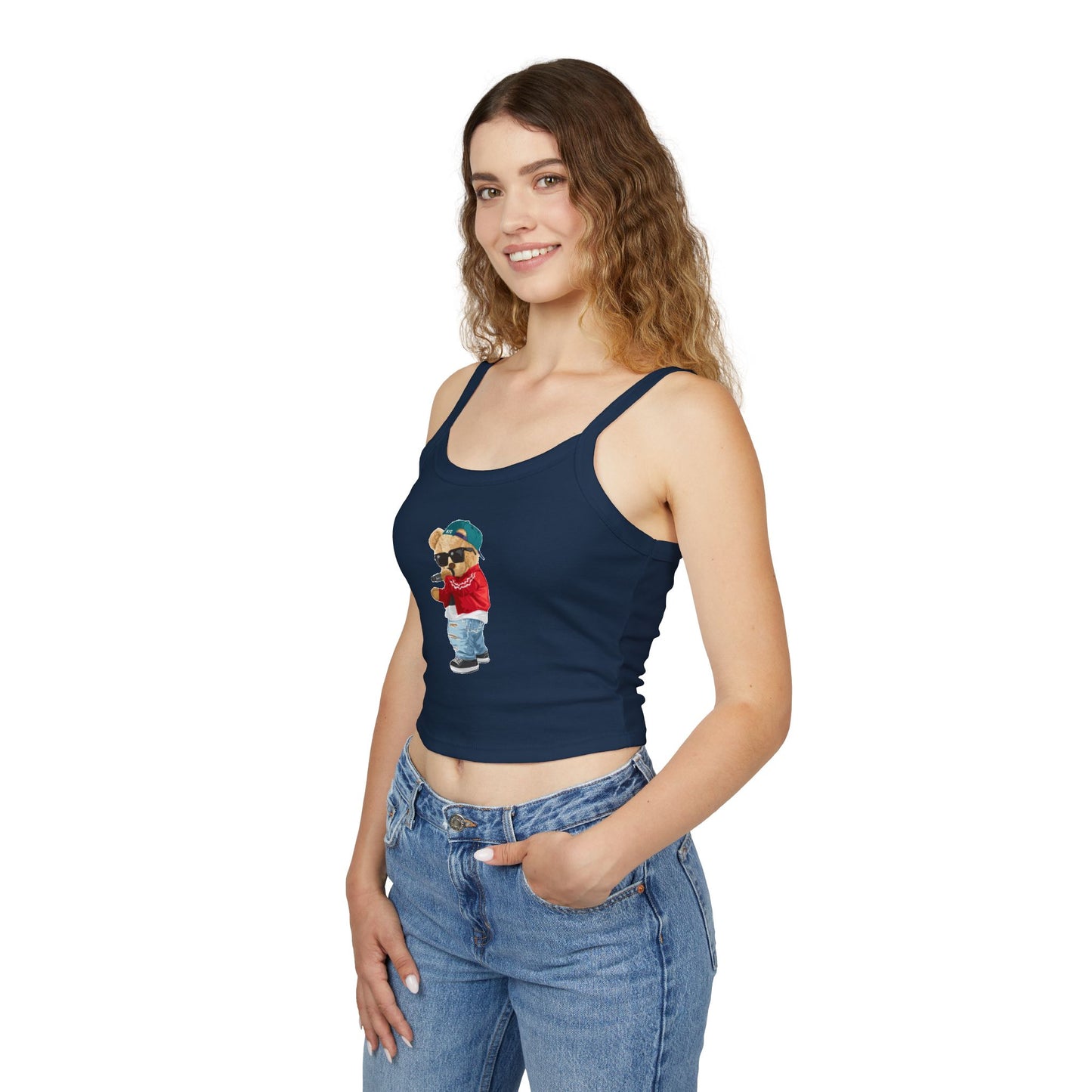 Princess Grace Cute Graphic Women's Spaghetti Strap Tank Top Trendy Bear Design