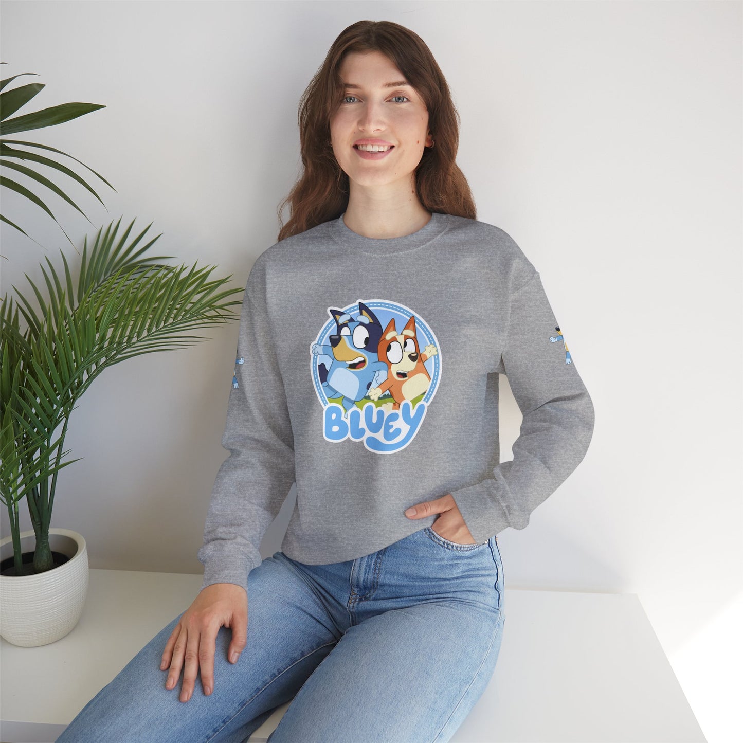 Princess Grace Bluey Friends Unisex Crewneck Sweatshirt Cozy Cartoon Apparel for Kids & Adults