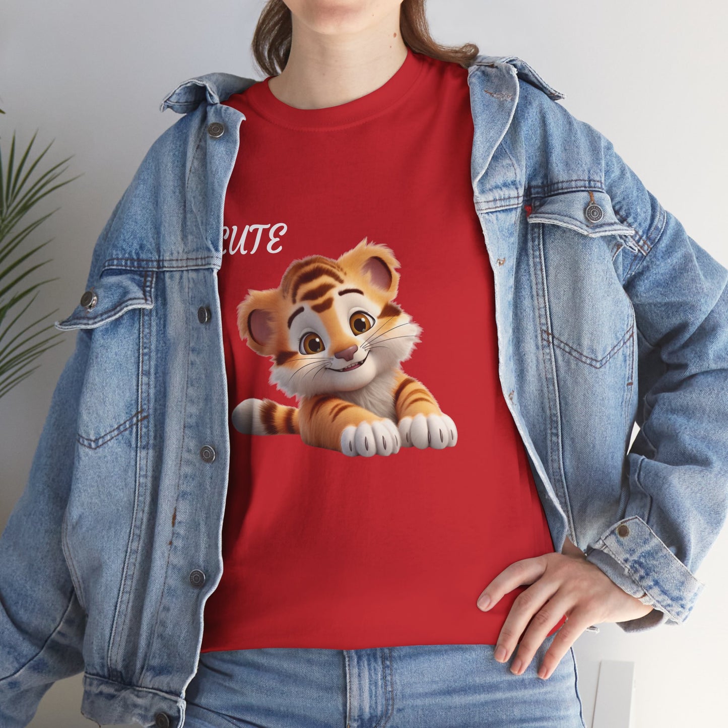Princess Grace Cute Tiger Graphic Unisex Heavy Cotton Tee Perfect for Animal Lovers