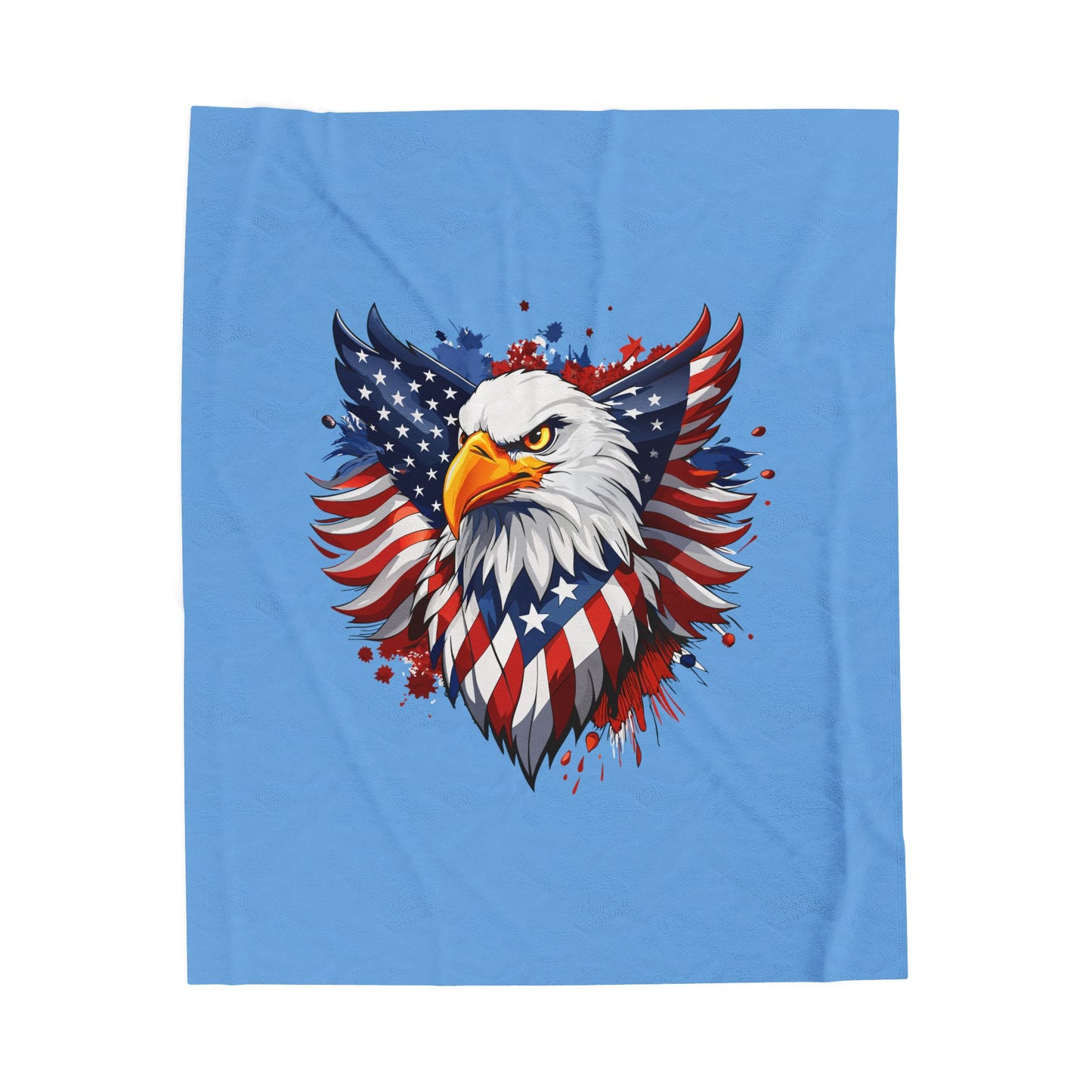 Princess Grace Patriotic Velveteen Plush Blanket with Eagle Design