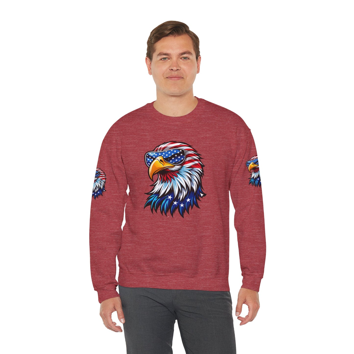 Princess Grace Patriotic Eagle Sweatshirt Unisex Heavy Blend Crewneck for Independence Day