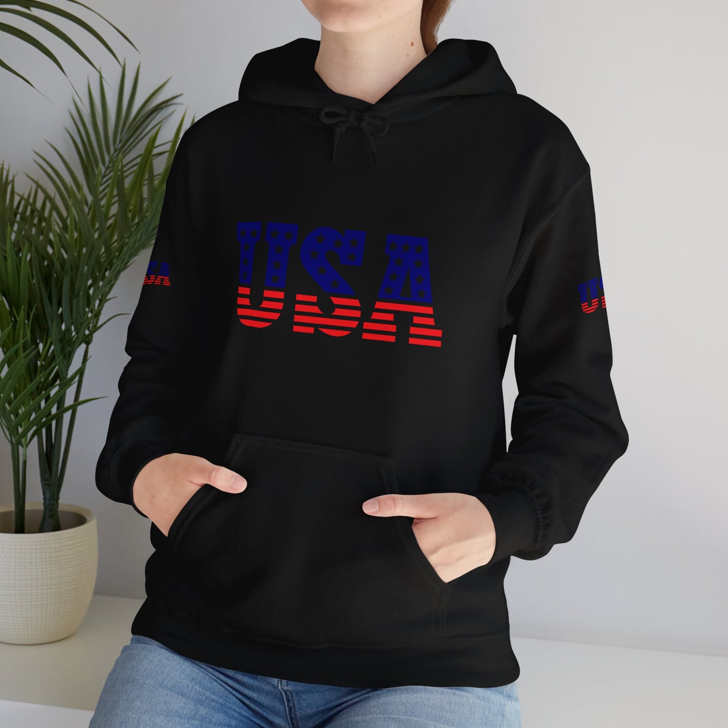 Princess Grace USA Proud Unisex Heavy Blend Hooded Sweatshirt Patriotic Eagle Design
