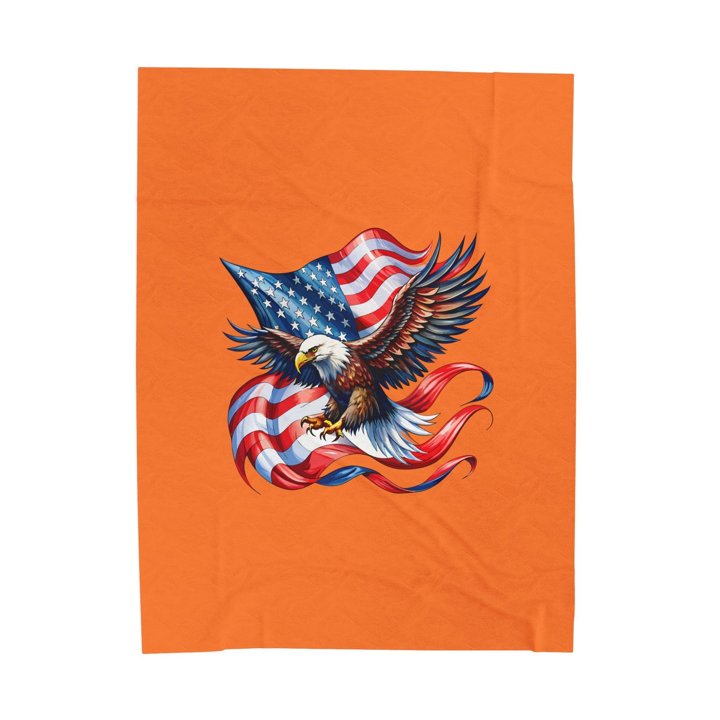 Princess Grace Patriotic Eagle Velveteen Plush Blanket Cozy Americana Decor