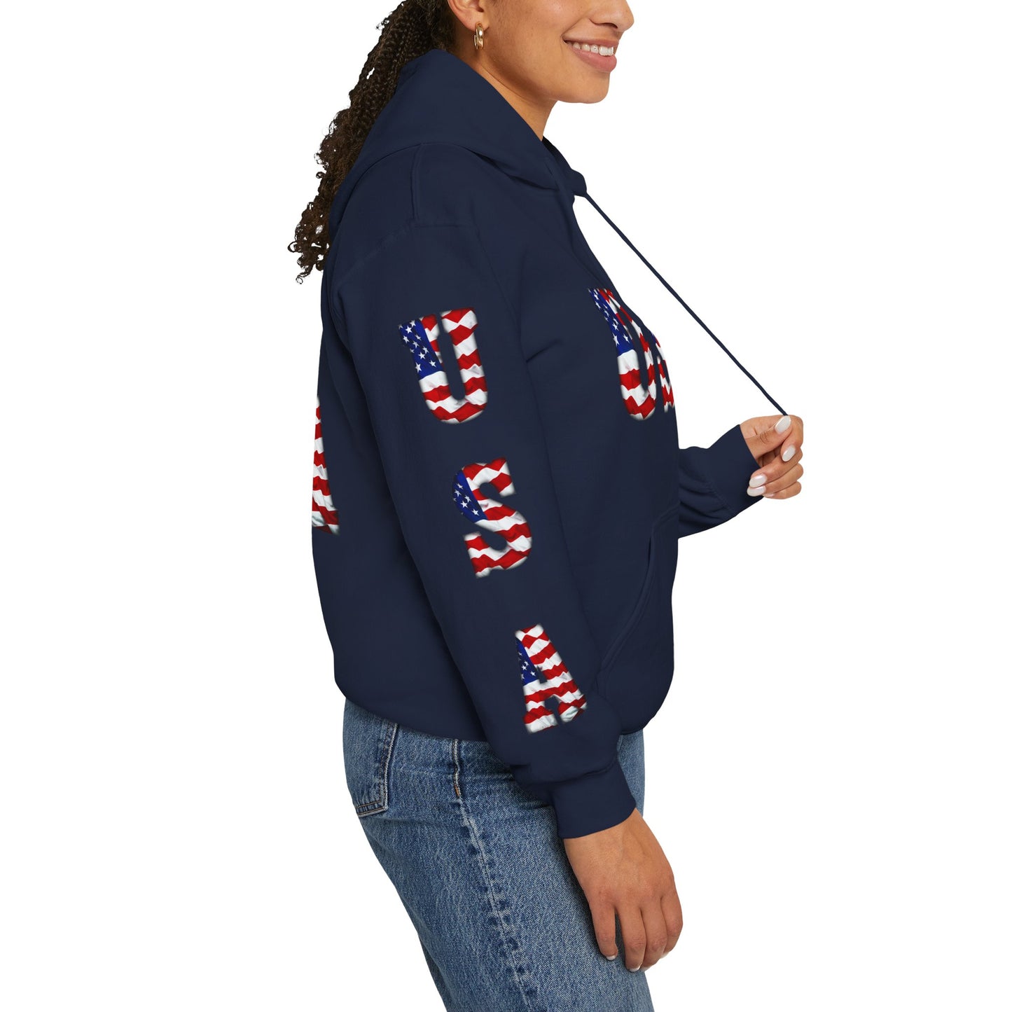 Princess Grace Patriotic USA Unisex Hooded Sweatshirt Heavy Blend for Comfort