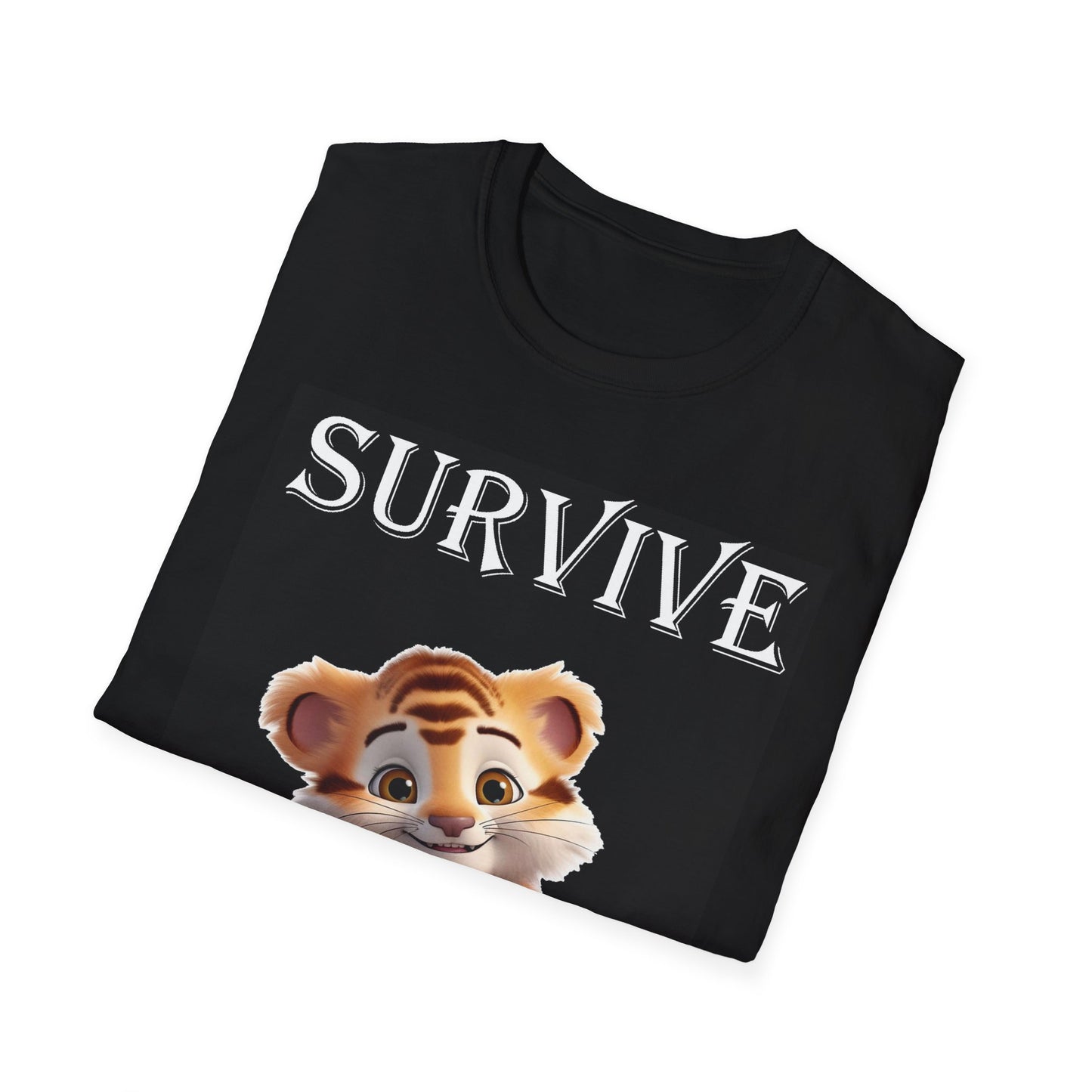 Princess Grace Survive Animal Graphic Unisex Softstyle T-Shirt Cute Tiger Design