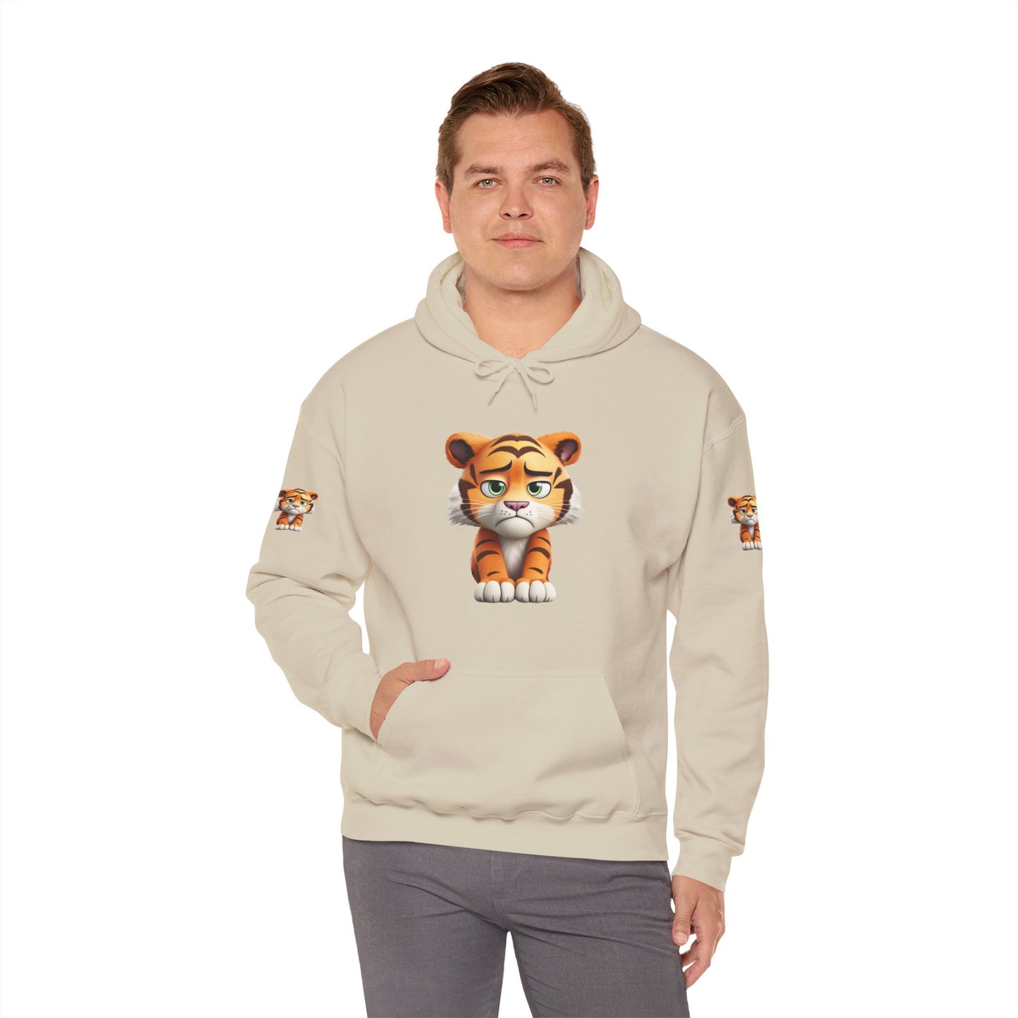 Princess Grace Playful Tiger Graphic Hoodie Unisex Heavy Blend Sweatshirt for Kids and Adults