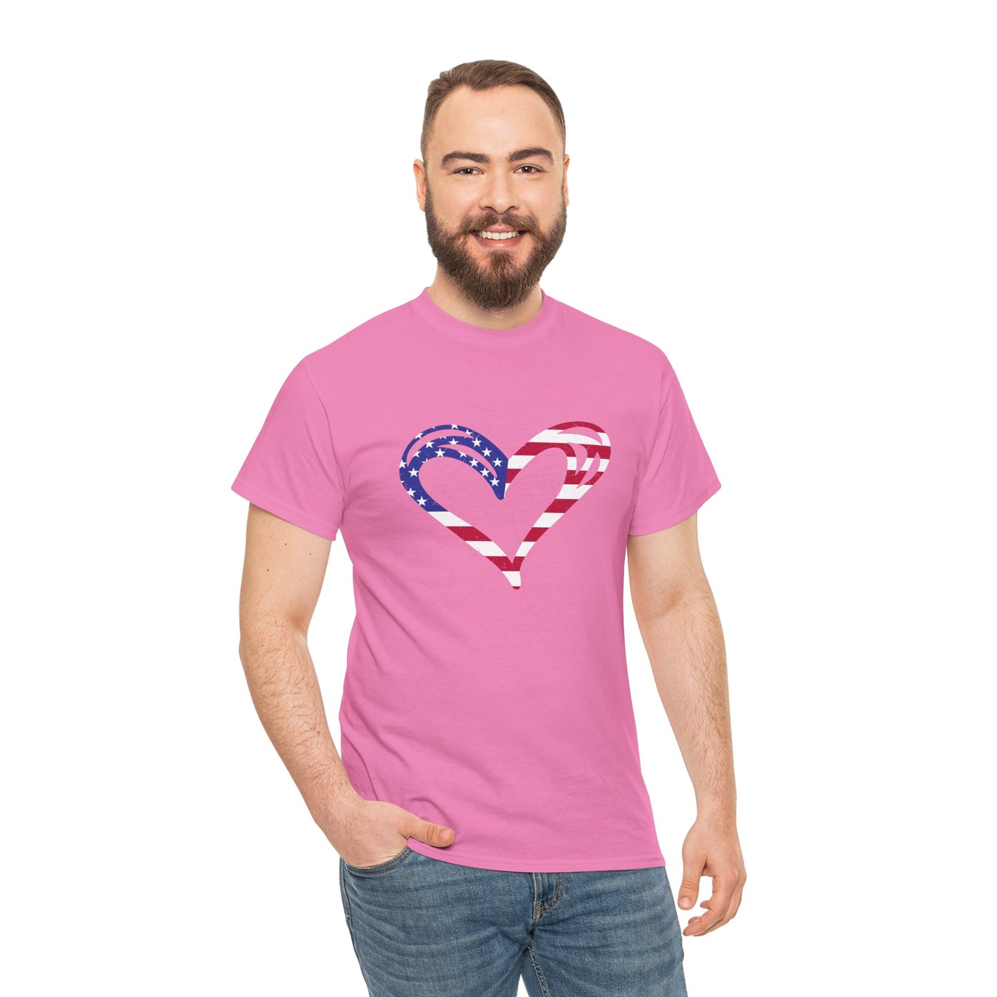 Princess Grace Patriotic Heart Unisex Heavy Cotton Tee
