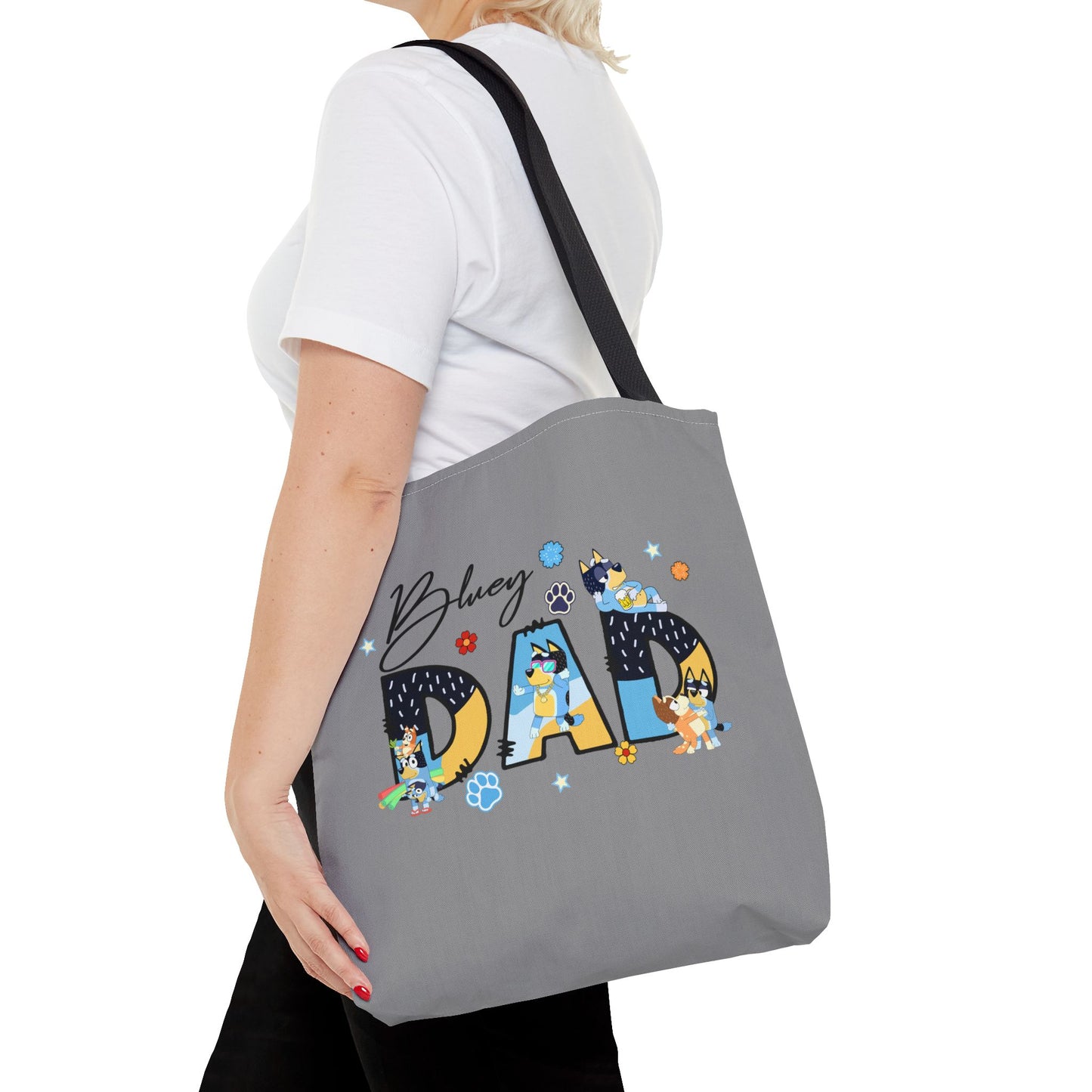 Princess Grace Bluey Dad Tote Bag Fun & Functional Gift for Dog Lovers