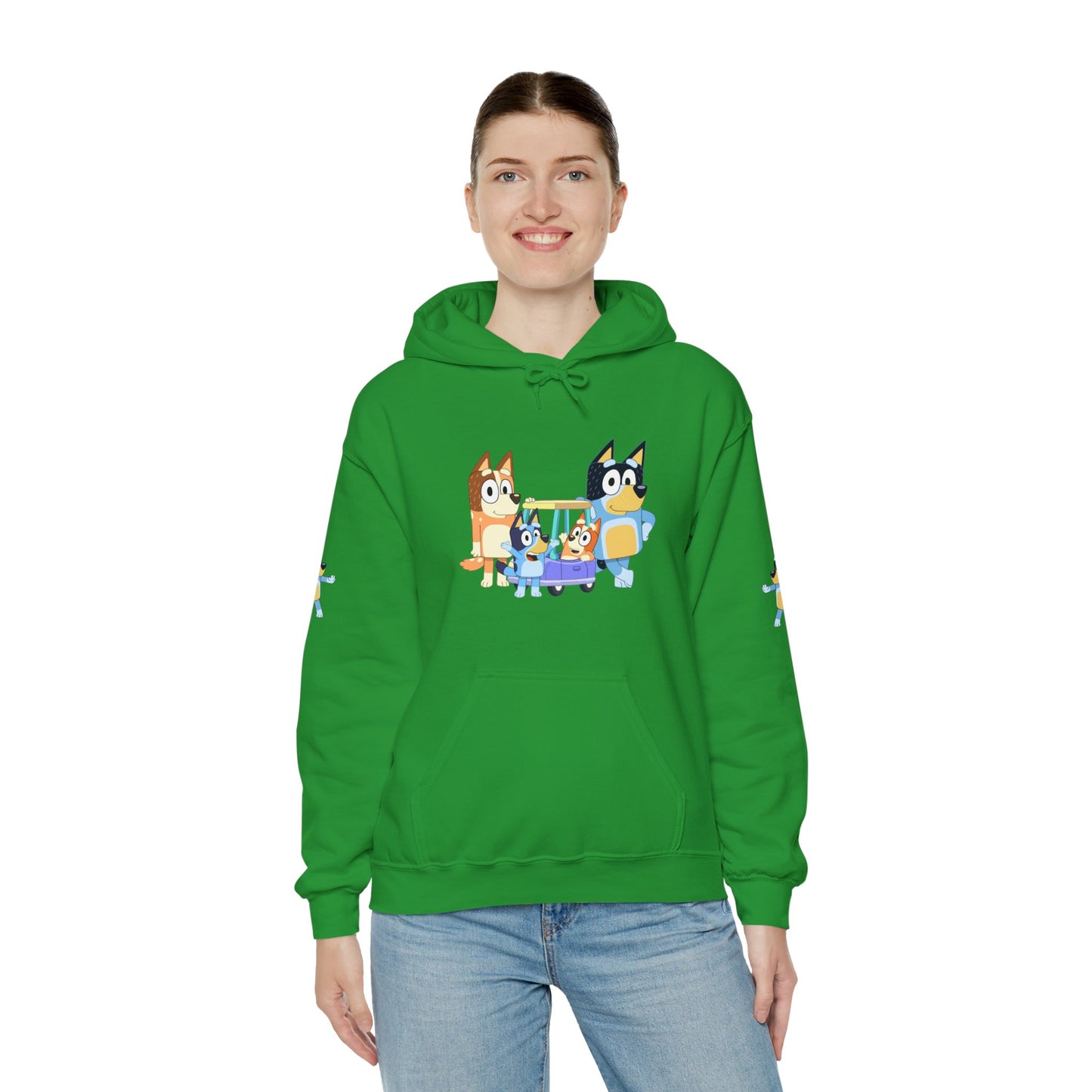 Princess Grace Bluey Fun Family Cartoon Hoodie - Unisex Heavy Blend with Playful Characters