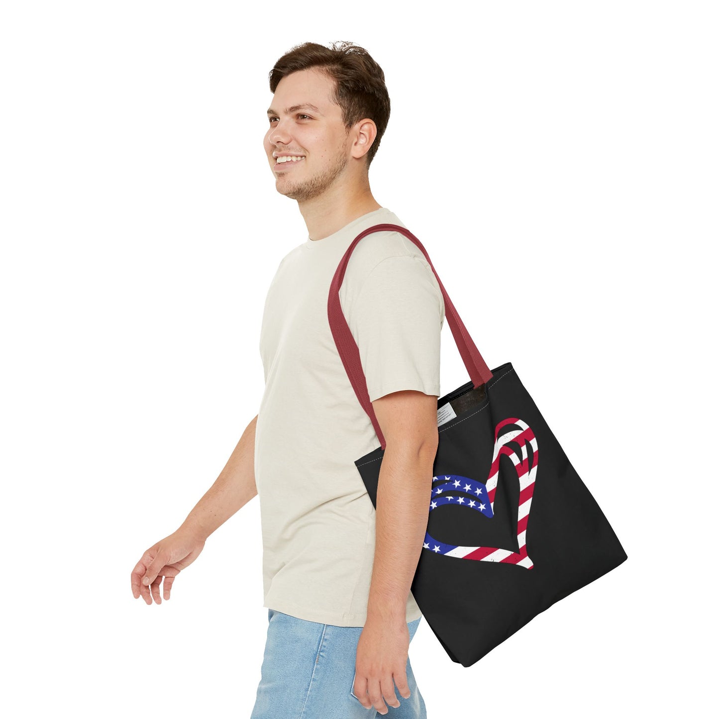 Princess Grace Patriotic Heart Tote Bag Love for America Design