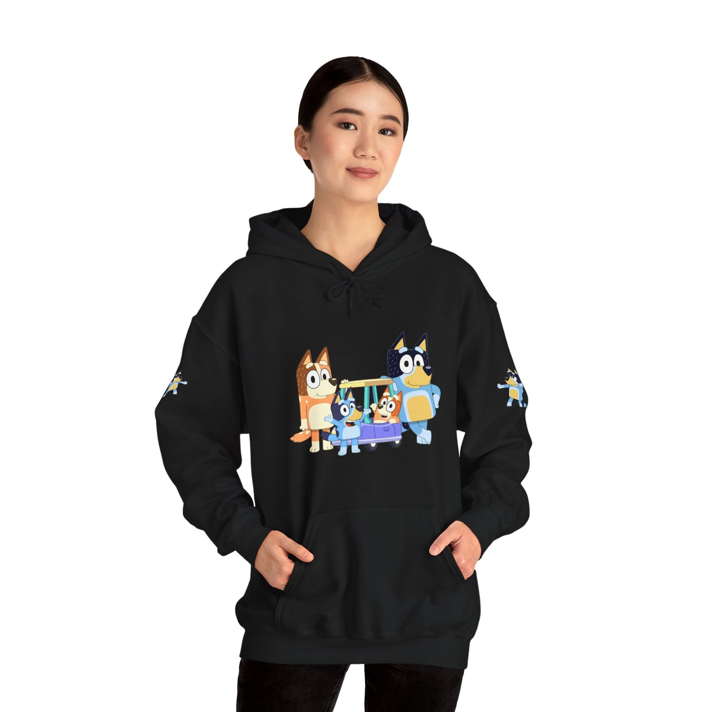 Princess Grace Bluey Fun Family Cartoon Hoodie - Unisex Heavy Blend with Playful Characters