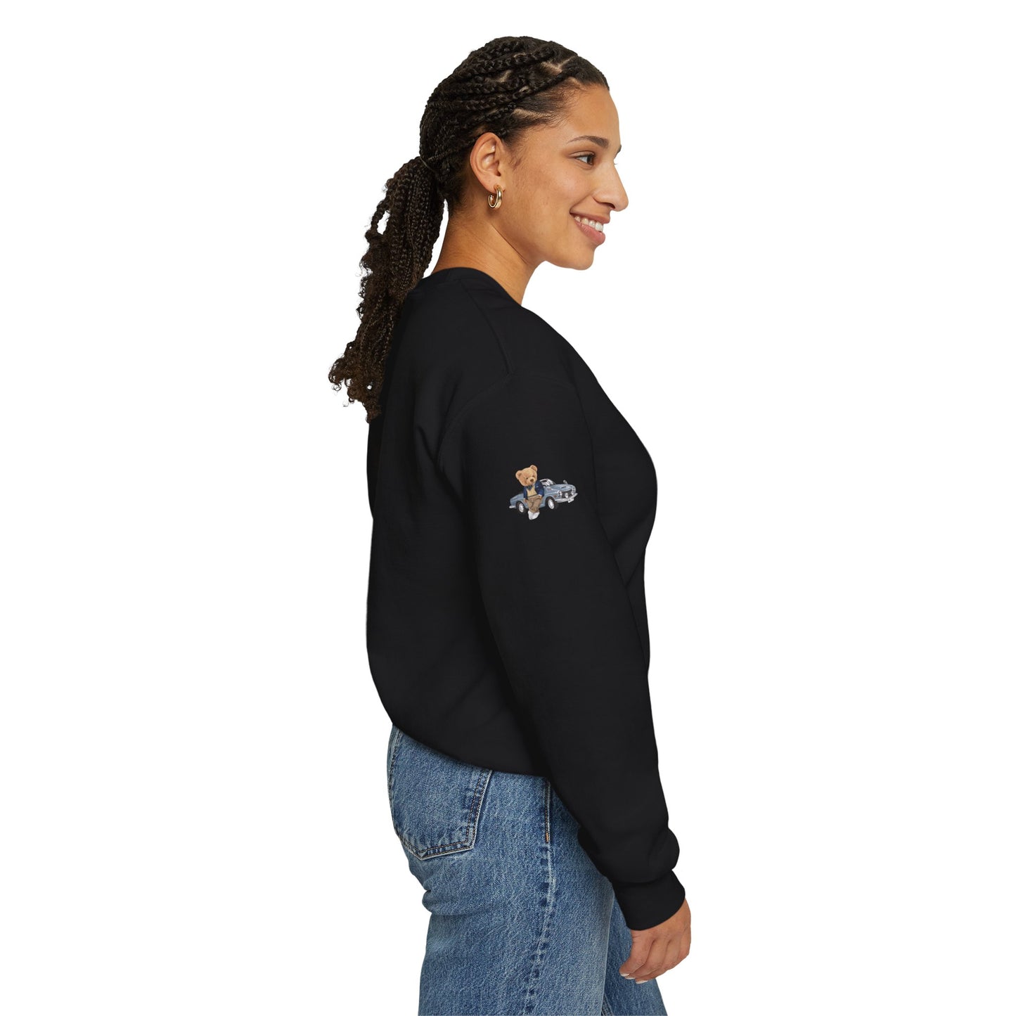 Princess Grace Stylish Crewneck Sweatshirt with Bear and Car Design