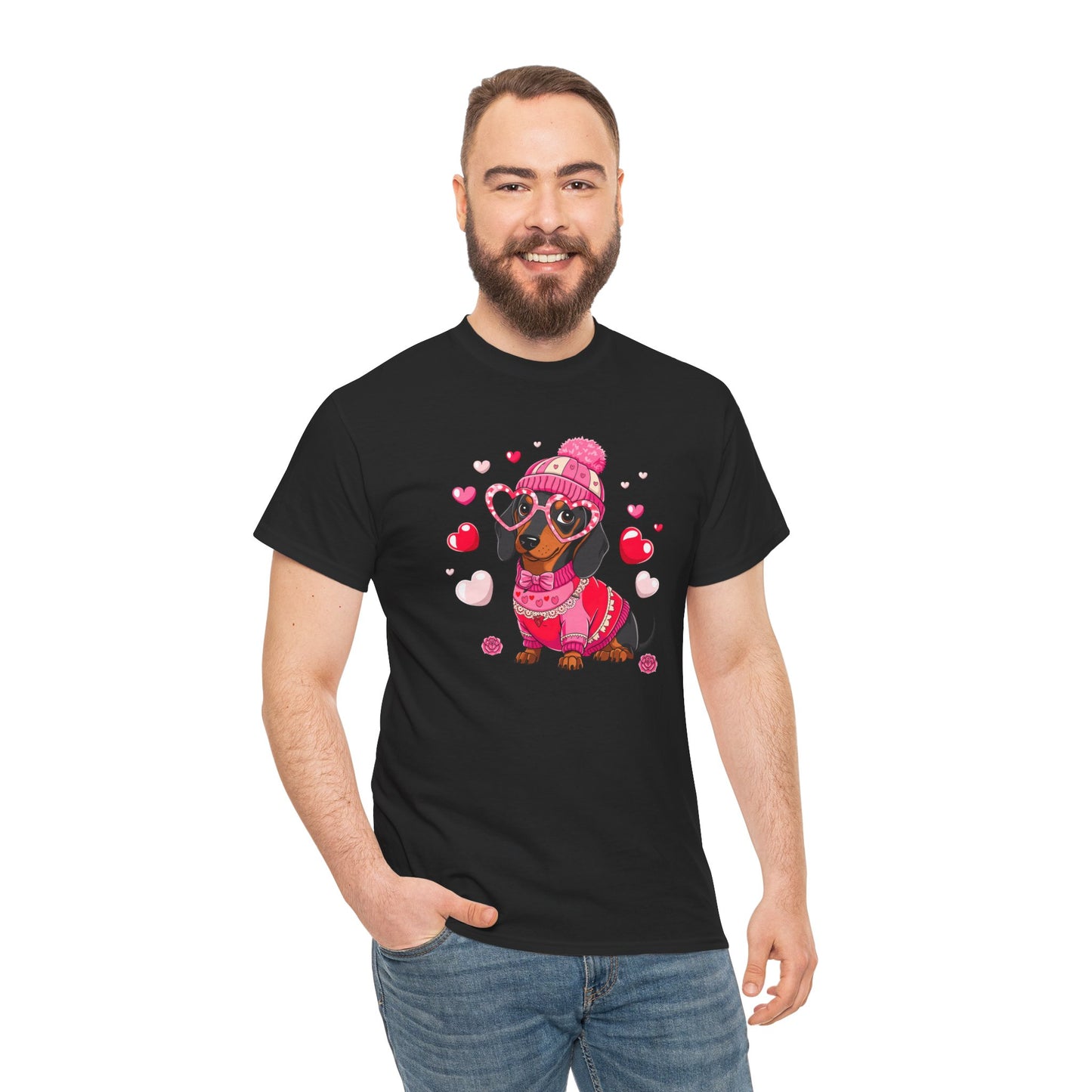Princess Grace Cute Dachshund Love Graphic Tee Unisex Heavy Cotton Tee