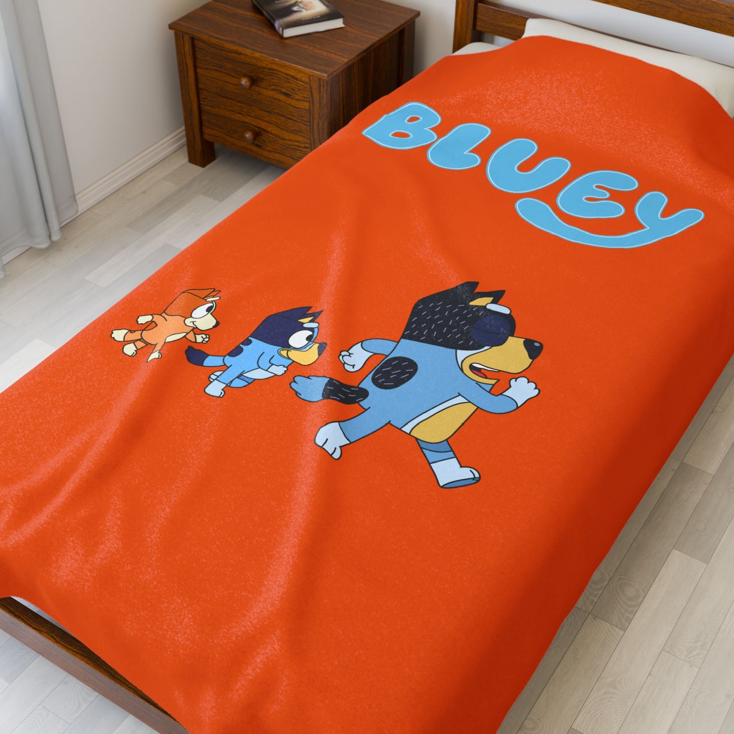 Princess Grace Bluey Velveteen Plush Blanket for Kids Cozy Cartoon Comfort
