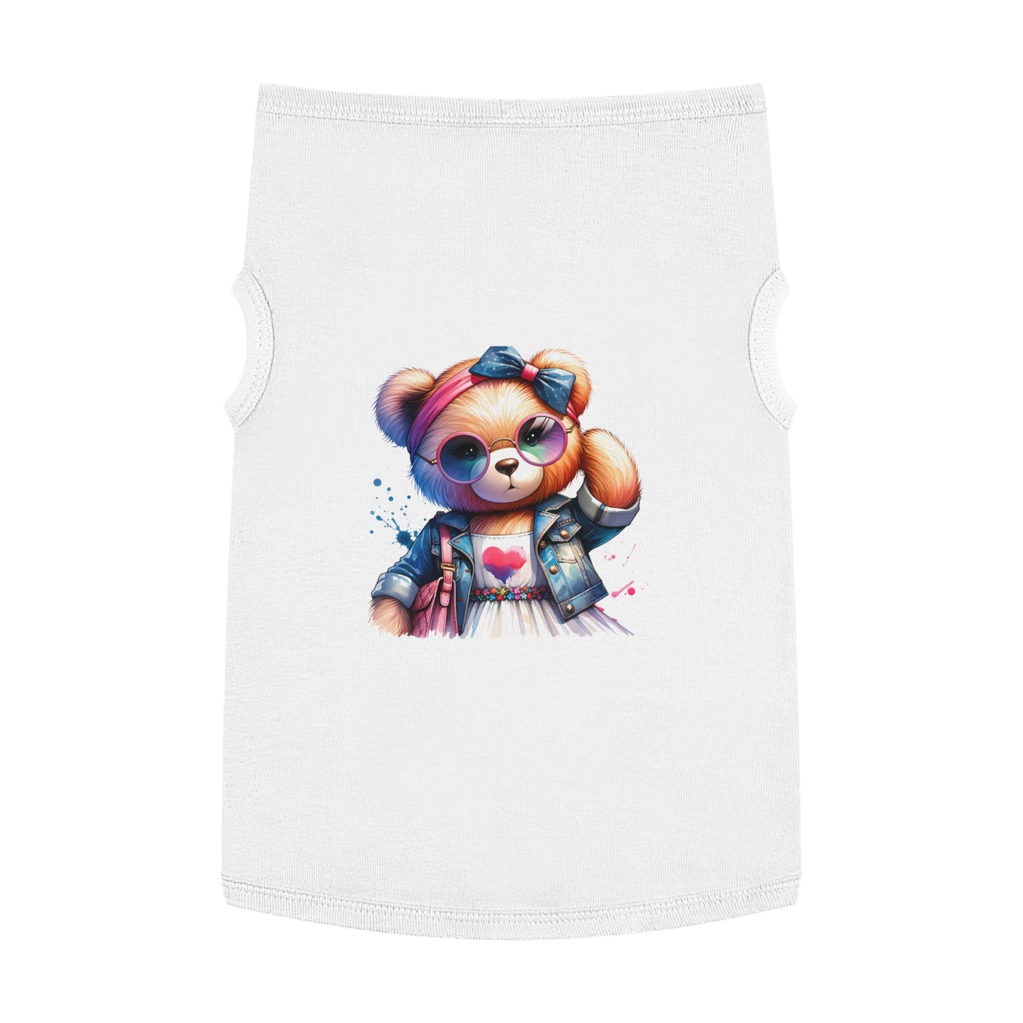 Princess Grace CUTE Bear Graphic Pet Tank Top Stylish and Fun Dog Apparel