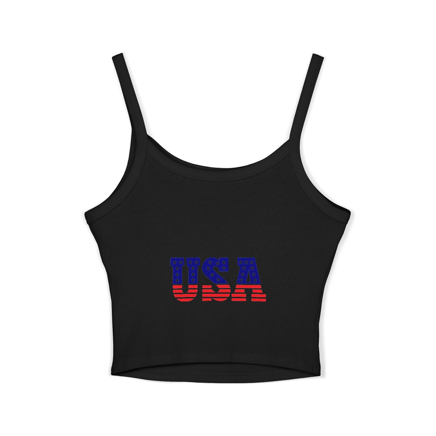 Princess Grace Patriotic Women's Spaghetti Strap Tank Top Eagle & USA Flag Design