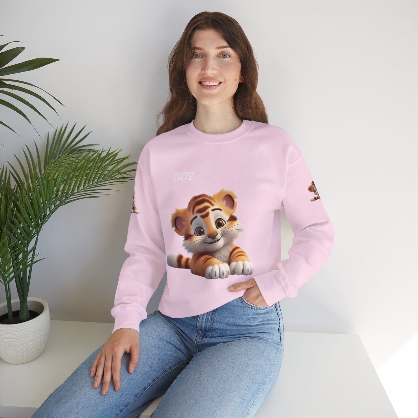 Princess Grace Cute Tiger Unisex Heavy Blen Crewneck Sweatshirt