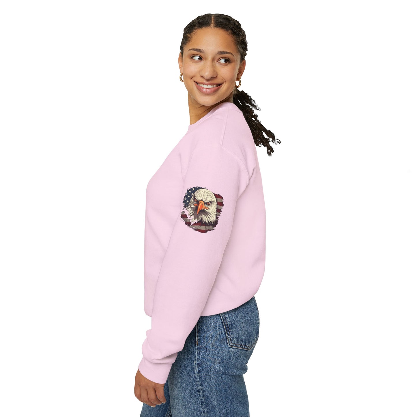 Princess Grace Patriotic Eagle Crewneck Sweatshirt Unisex Heavy Blend