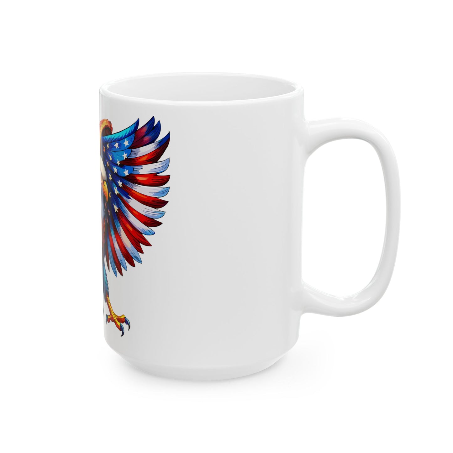 Princess Grace Patriotic Eagle Ceramic Mug 11oz & 15oz - Perfect for Independence Day & Everyday Use