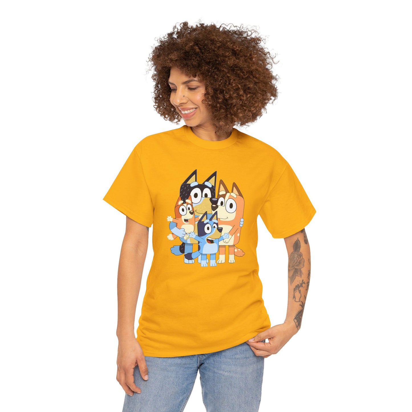 Princess Grace Bluey Family Unisex Heavy Cotton Tee Fun and Stylish for Kids and Adults