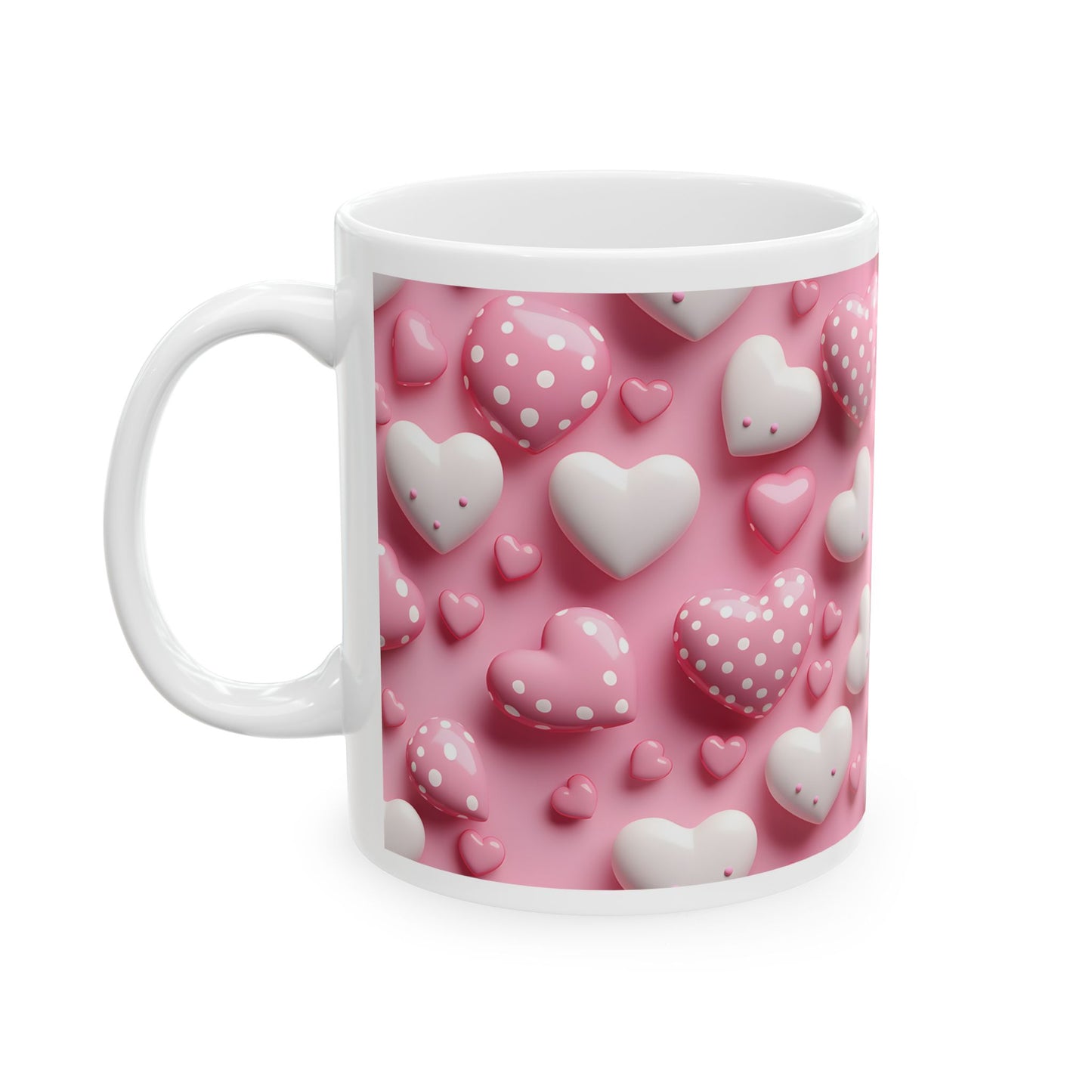 Princess Grace Cute Hearts Ceramic Mug Perfect for Valentine's Day and Everyday Love