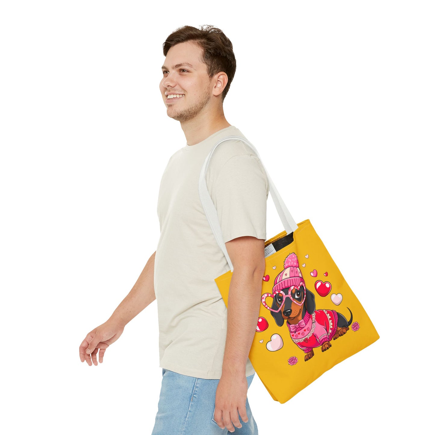 Princess Grace Adorable Dog-Themed Tote Bag for Pet Lovers Cute Valentine's Design