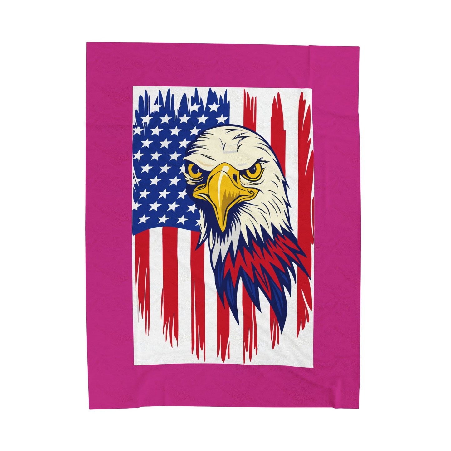 Princess Grace  Patriotic Eagle Velveteen Plush Blanket  Cozy American Flag Design for Independence Day & All Year Round