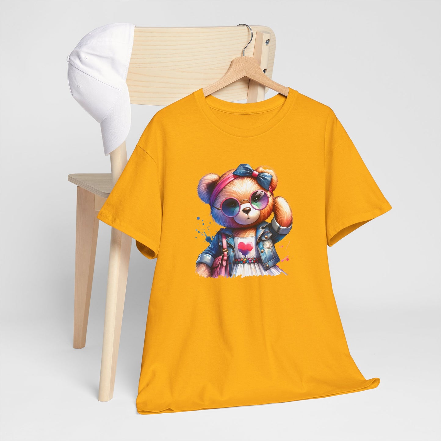 Princess Grace Cute Teddy Bear Unisex Heavy Cotton Tee Playful Graphic T-Shirt for All Ages