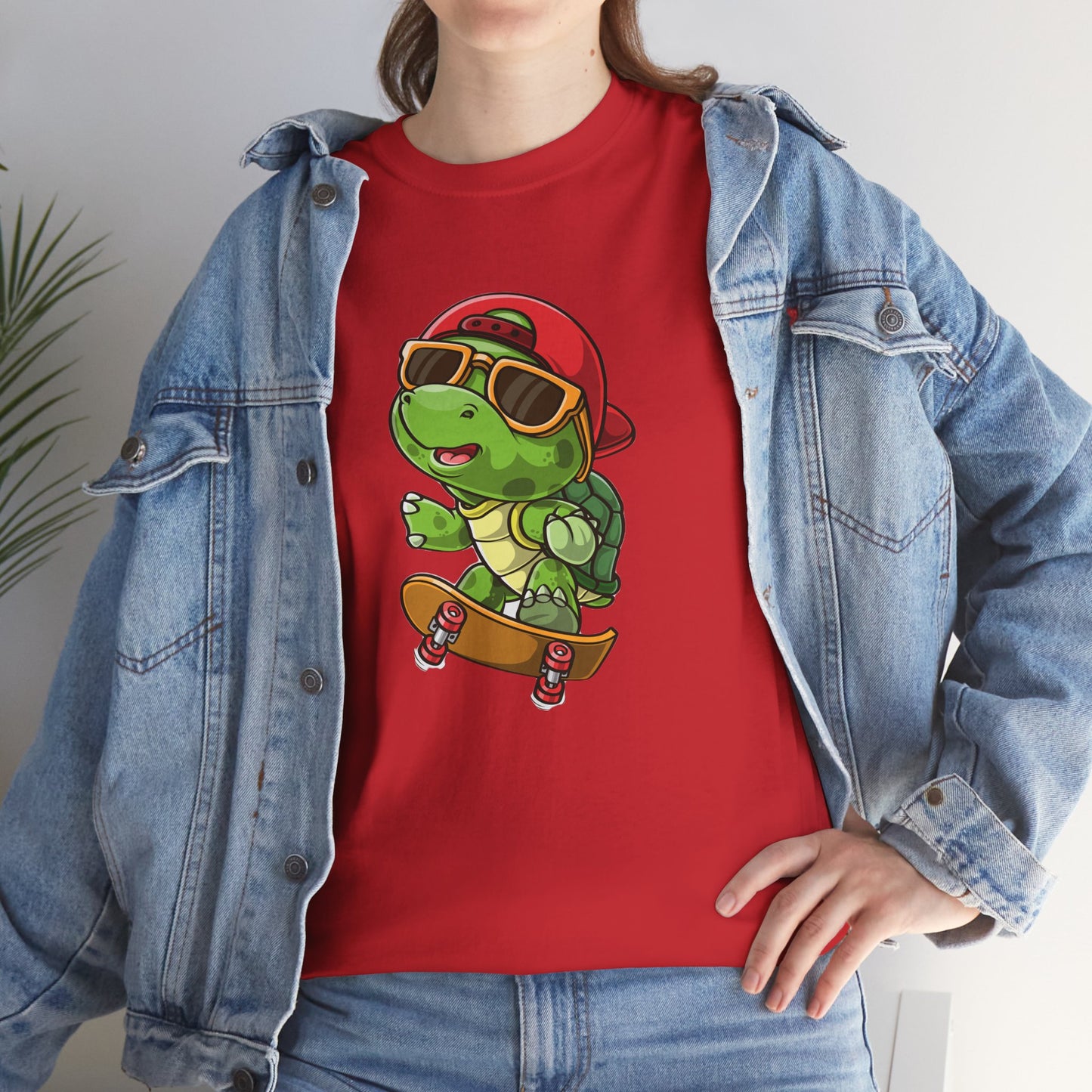Princess Grace Cool Skateboarding Turtle Unisex Heavy Cotton Tee