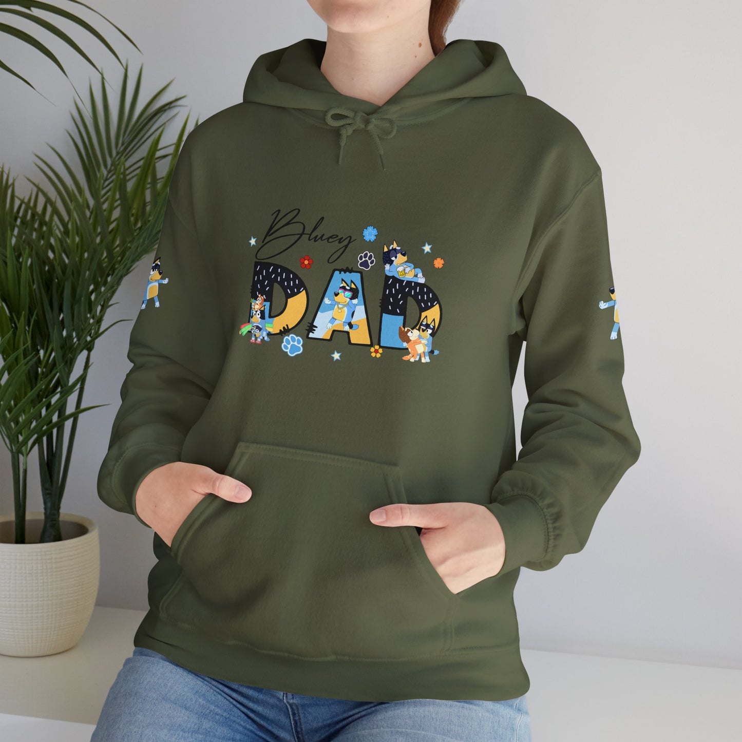 Princess Grace Bluey Funny "Baby's Dad" Unisex Hooded Sweatshirt ,Perfect Gift for New Dads
