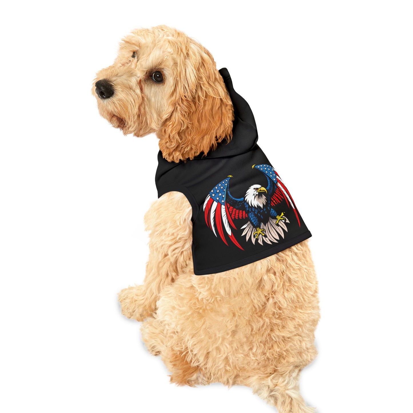 Princess Grace Patriotic Pet Hoodie with Eagle Design for Dog Lovers