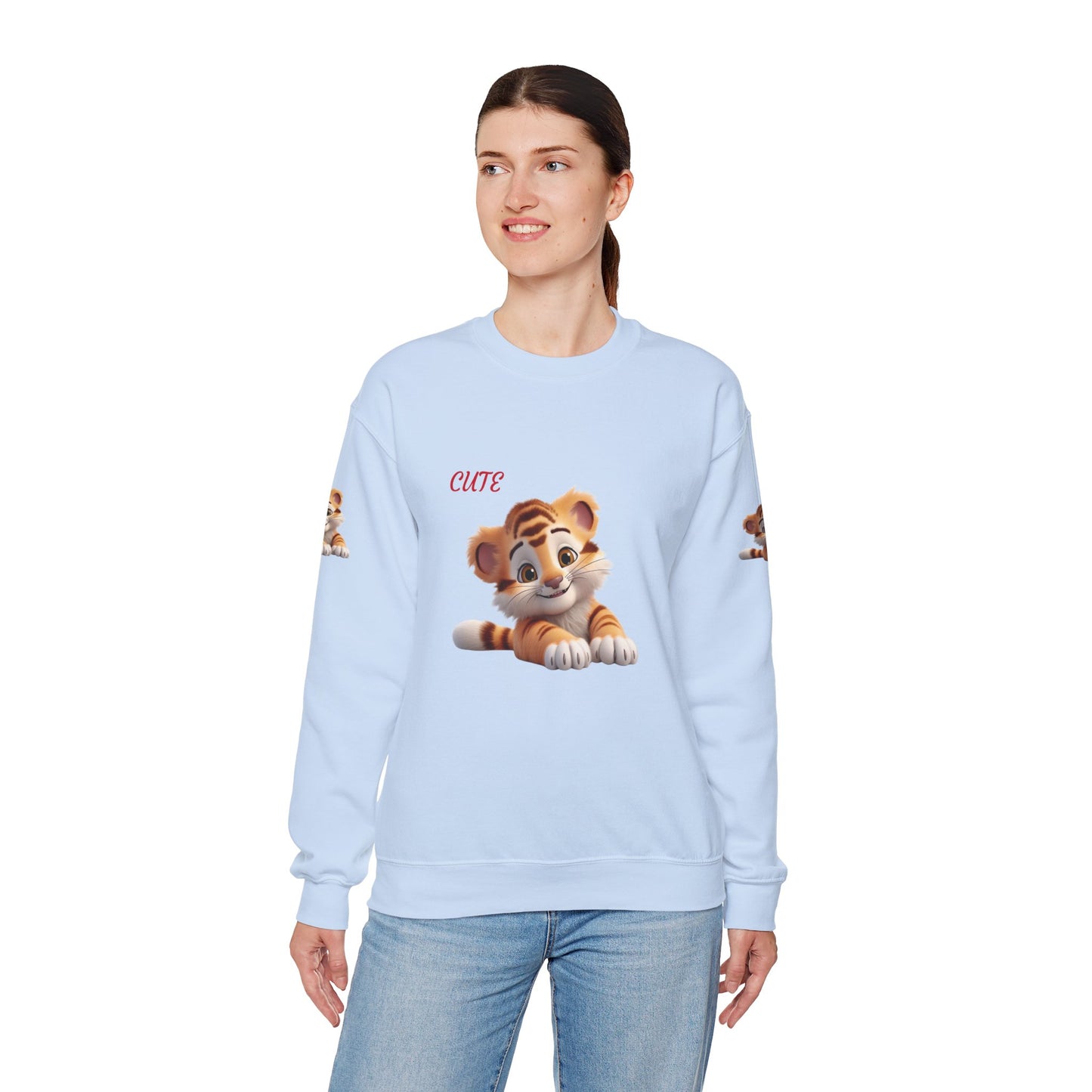 Princess Grace Cute Tiger Graphic Sweatshirt Unisex Heavy Blend Crewneck