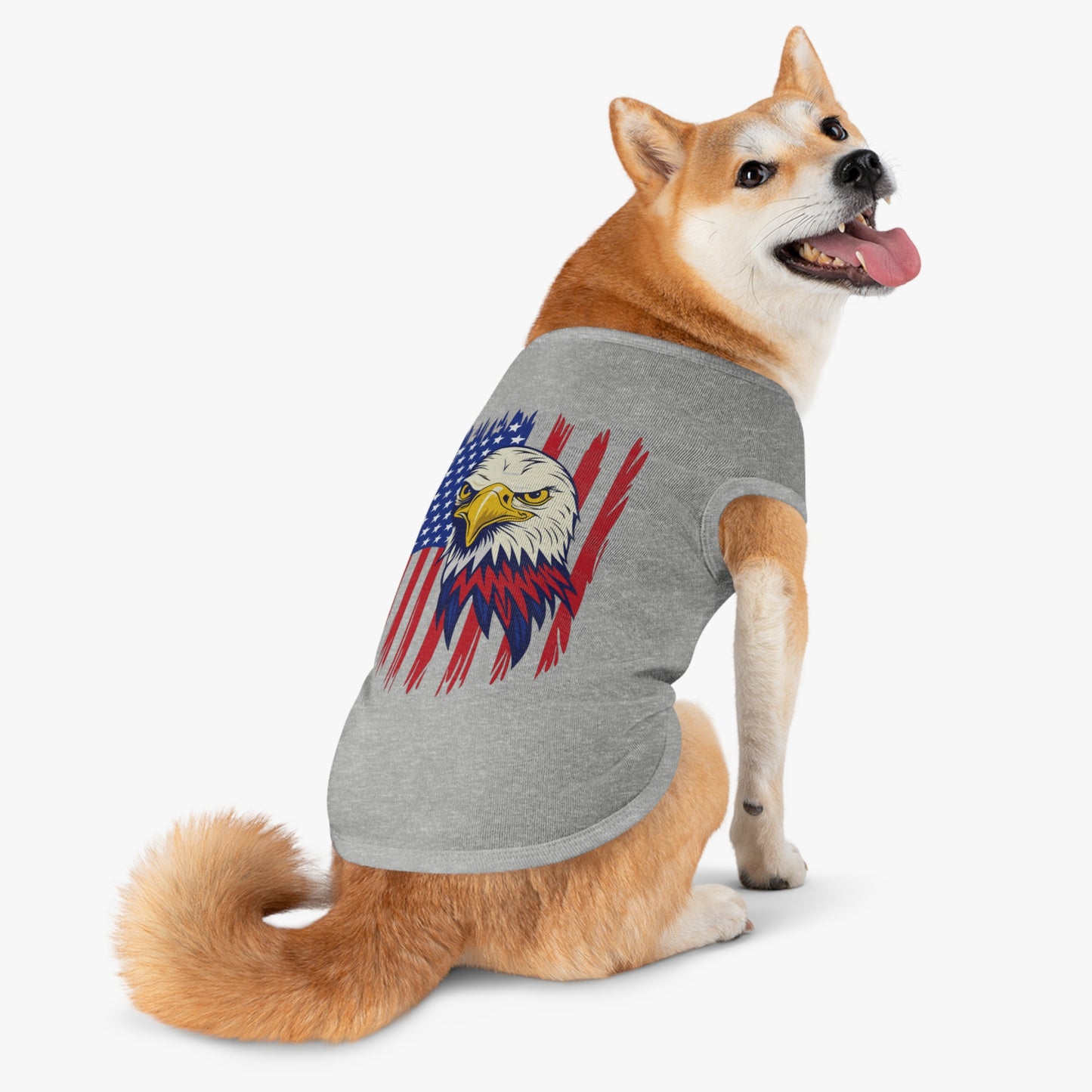 Princess Grace Patriotic Pet Tank Top Eagle American Flag Design for Dogs