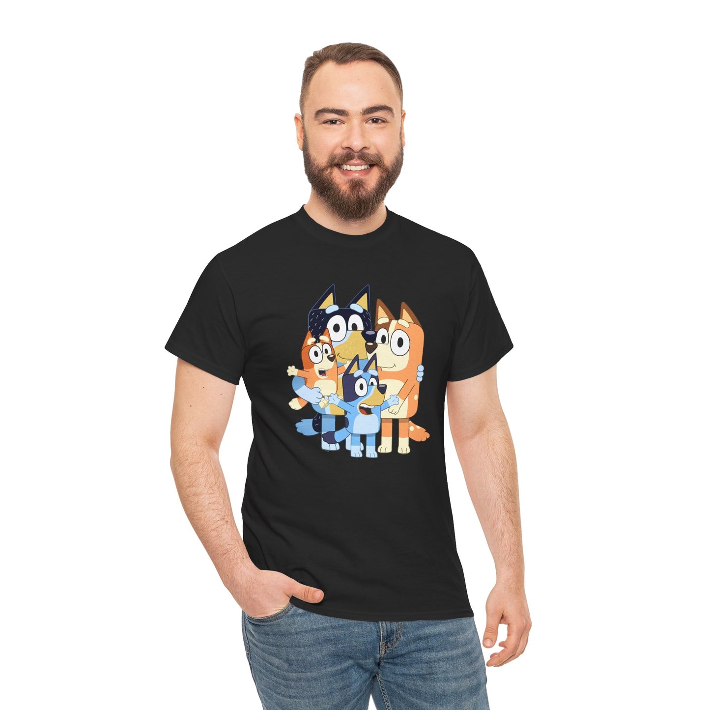 Princess Grace Bluey Family Unisex Heavy Cotton Tee Fun and Stylish for Kids and Adults