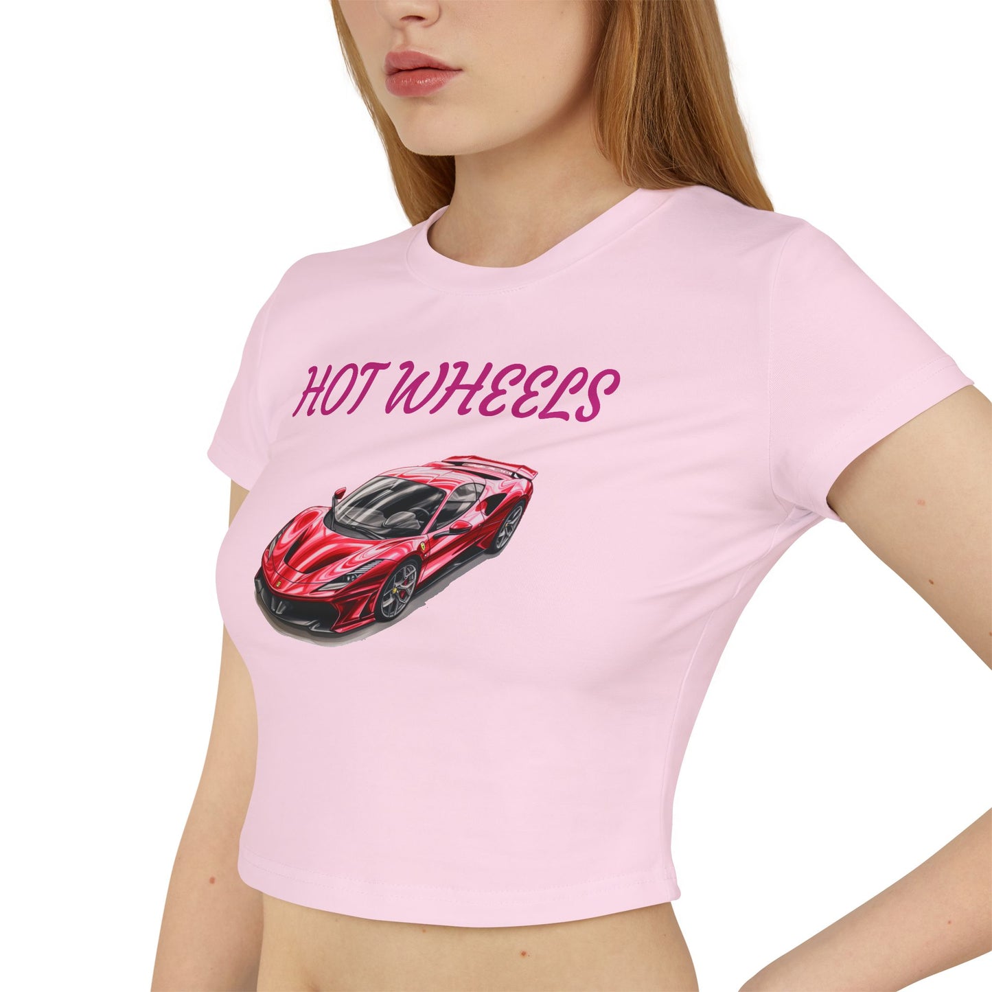 Princess Grace Hot Wheels Women's Baby Tee - Stylish Car Graphic T-Shirt