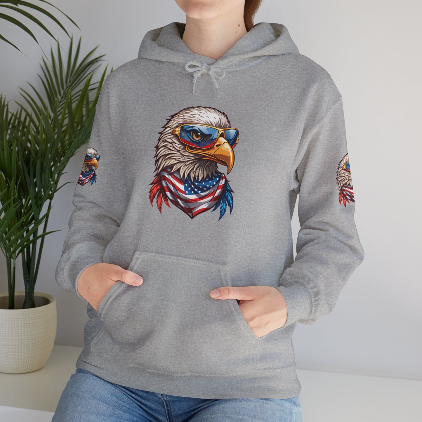 Princess Grace Patriotic American Eagle Hoodie Unisex Heavy Blend Sweatshirt