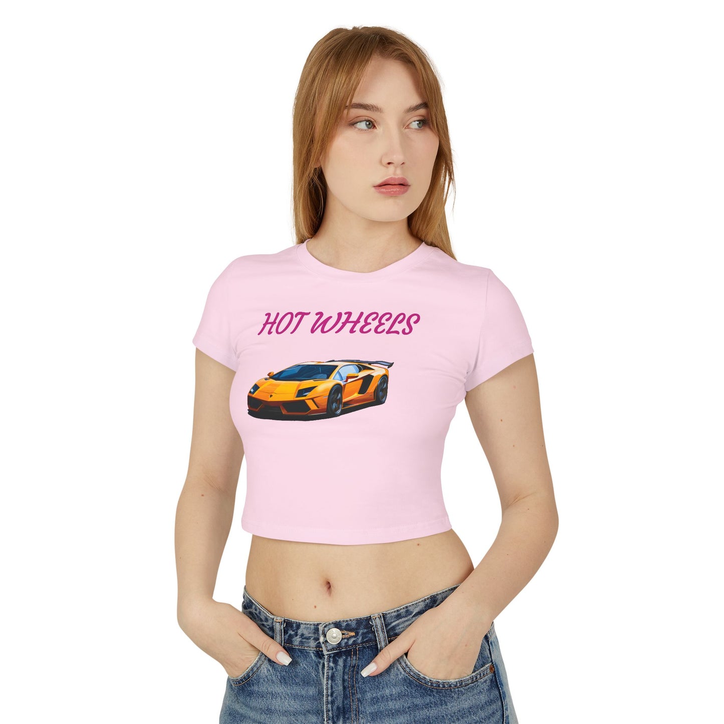 Princess Grace Hot Wheels Graphic Women's Baby Tee Car Lover's Casual Wear