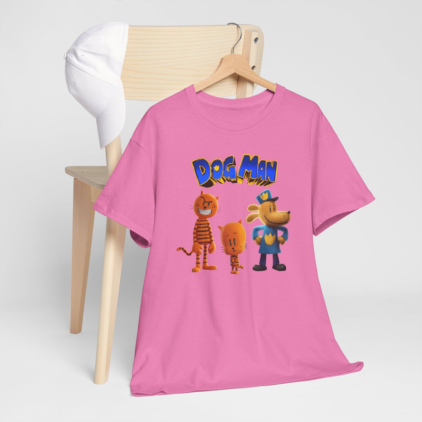 Princess Grace Dog Man Cartoon Unisex Heavy Cotton Tee Fun Graphic Tee for Kids and Fans