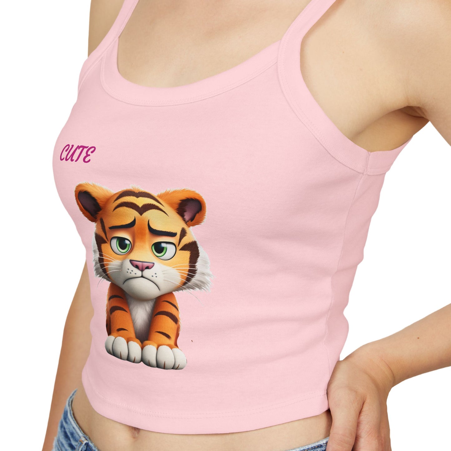Princess Grace Cute Tiger Graphic Women's Spaghetti Strap Tank Top