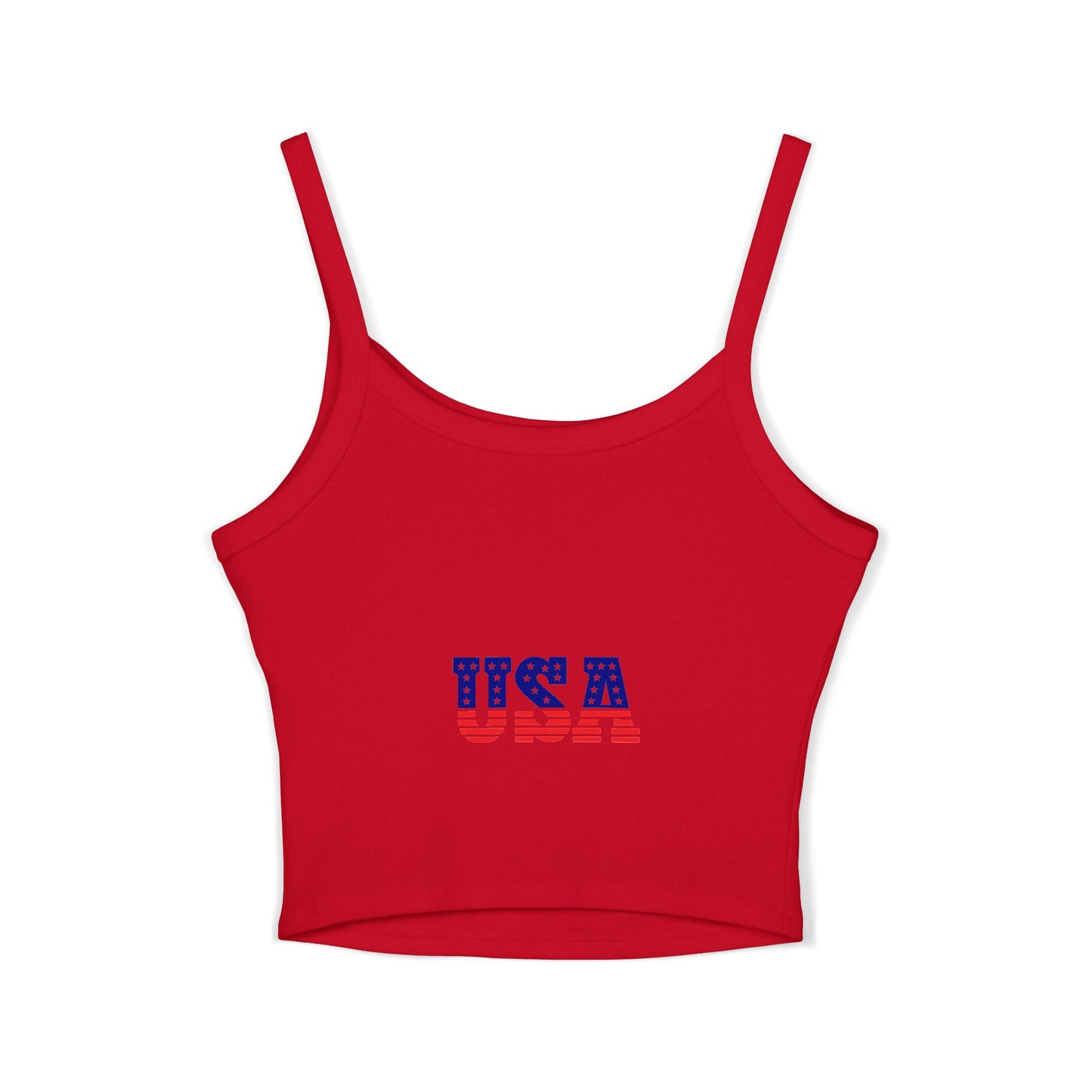 Princess Grace Patriotic Women's Spaghetti Strap Tank Top USA Heart Design