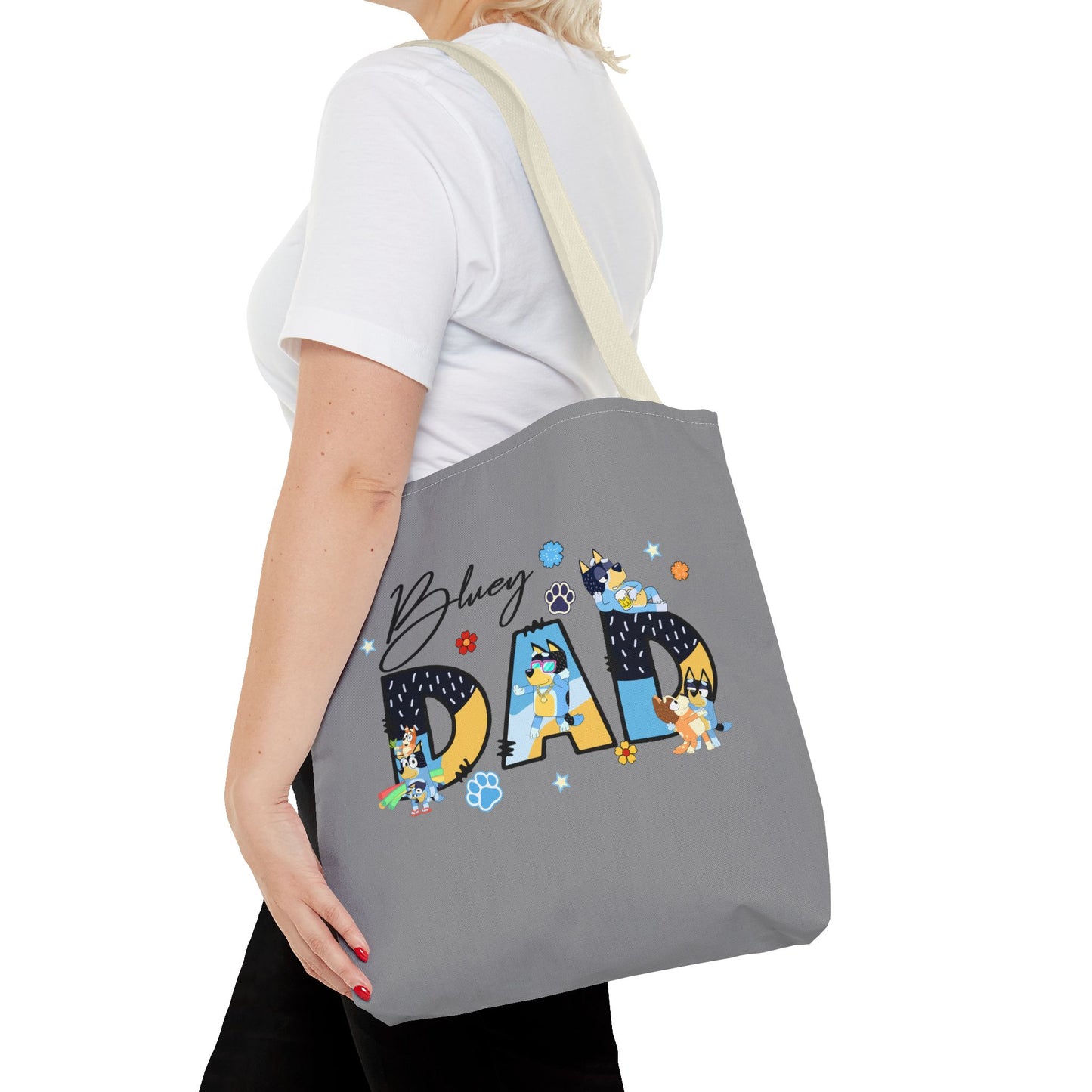 Princess Grace Bluey Dad Tote Bag Fun & Functional Gift for Dog Lovers