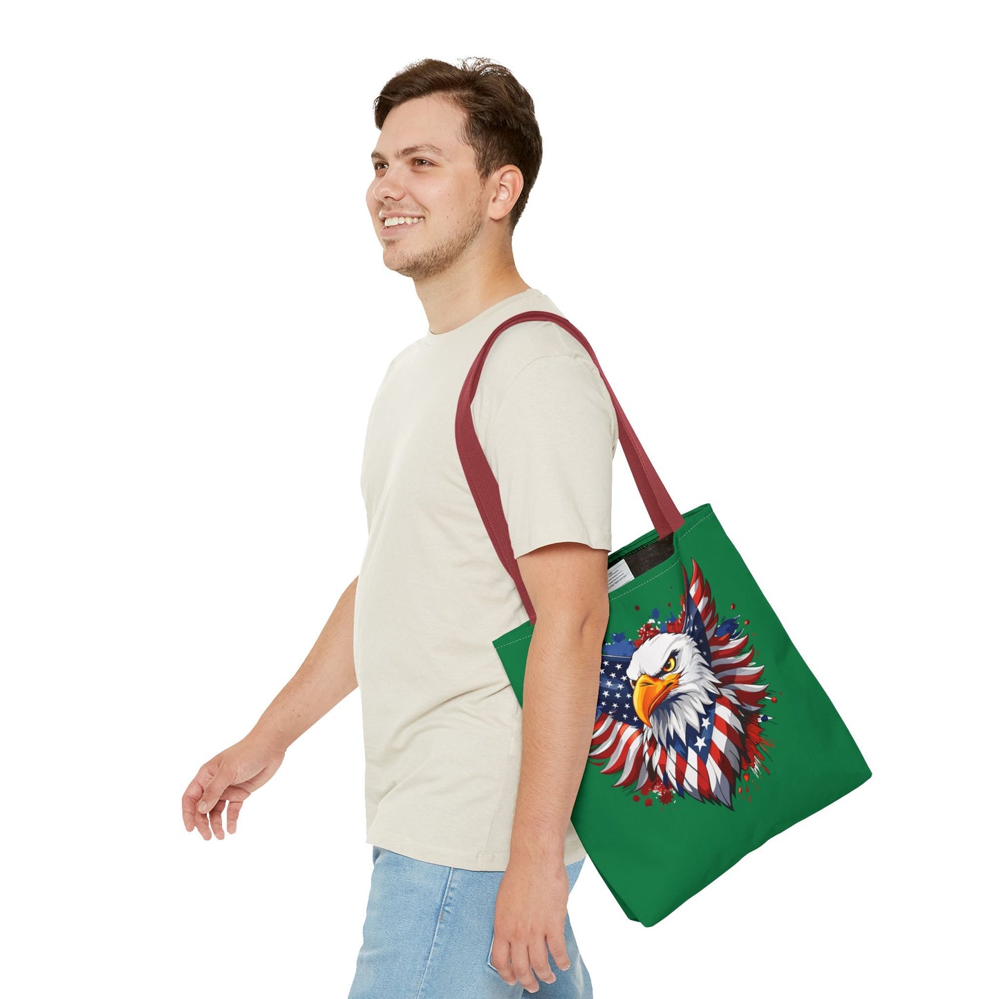 Princess Grace Patriotic Eagle Tote Bag American Flag Design for Independence Day & Everyday Use