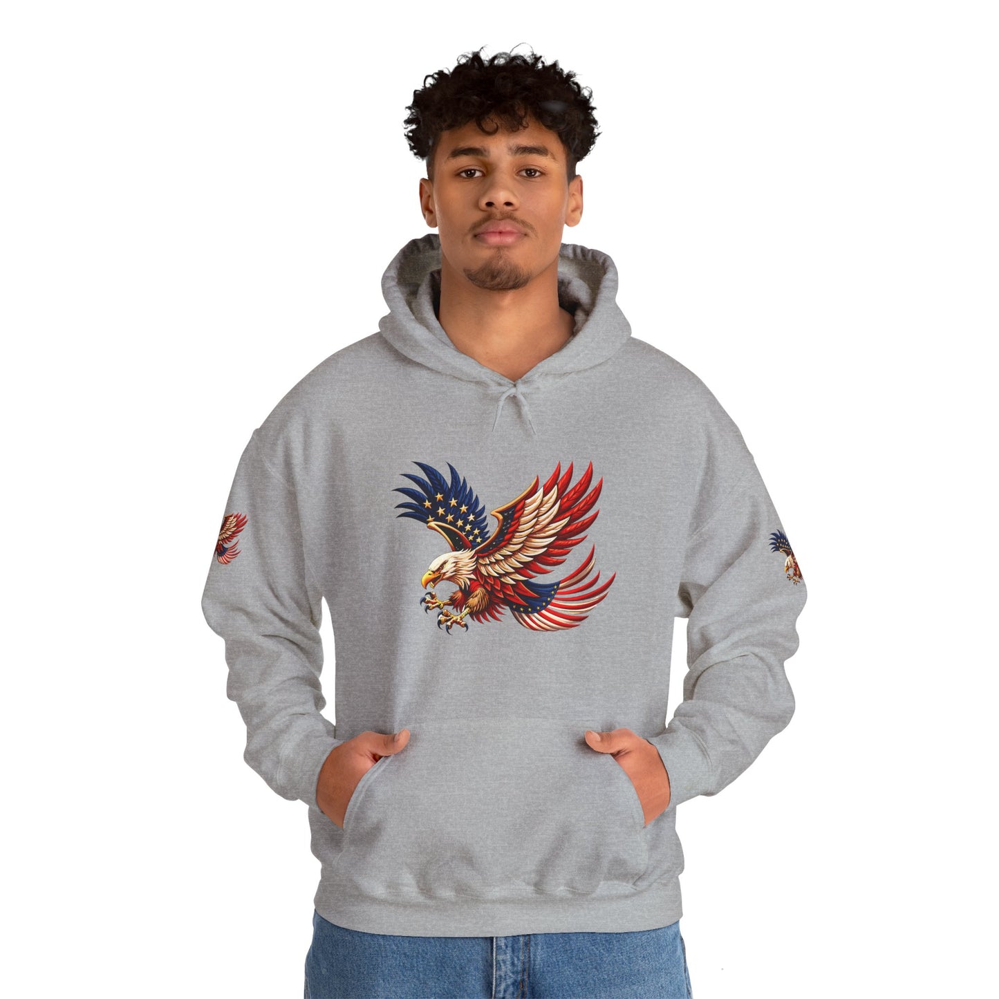 Princess grace Patriotic Eagle Hooded Sweatshirt Unisex Heavy Blend