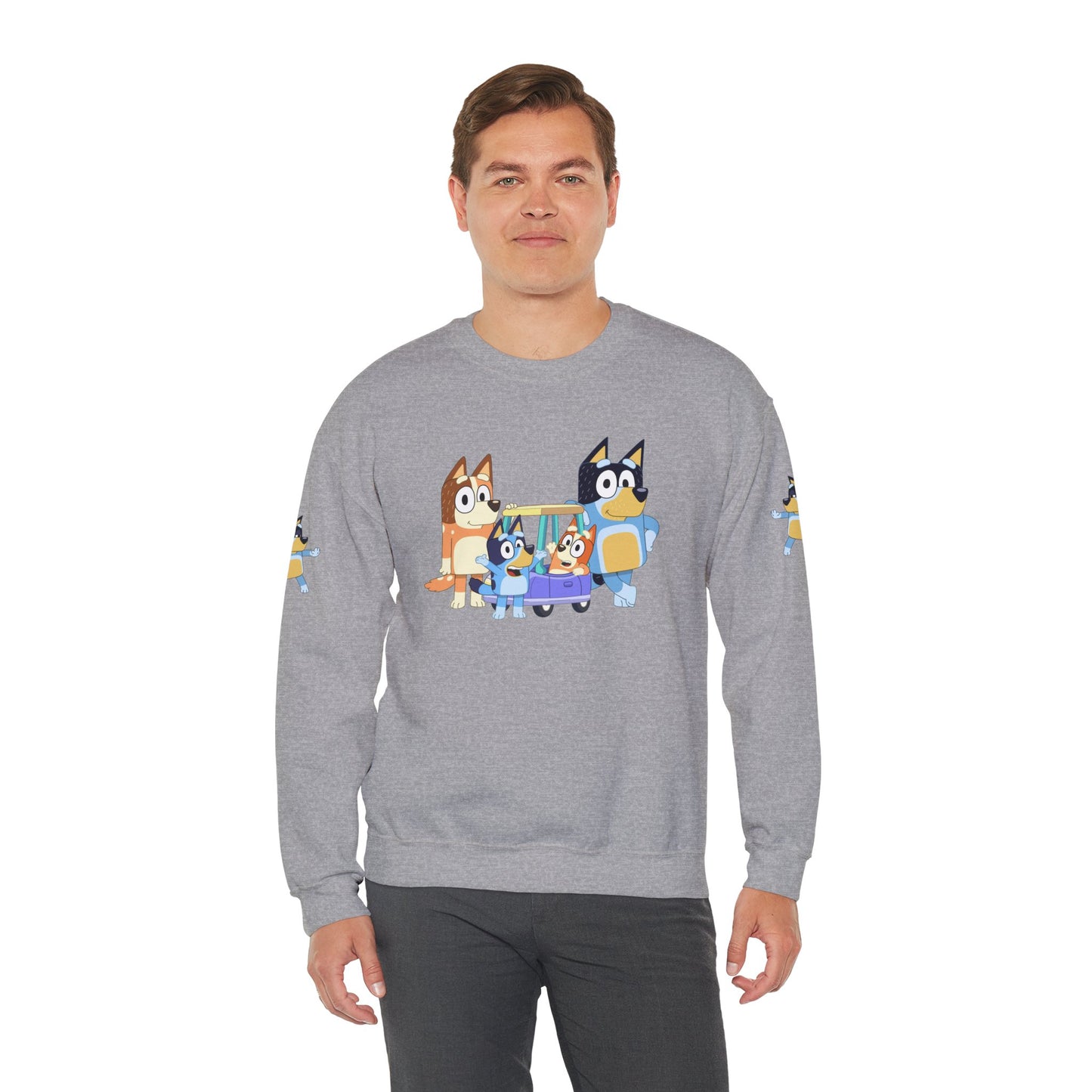 Princess Grace Bluey Cozy Cartoon Crewneck Sweatshirt for Kids and Families Perfect for Playtime and Pajama Days