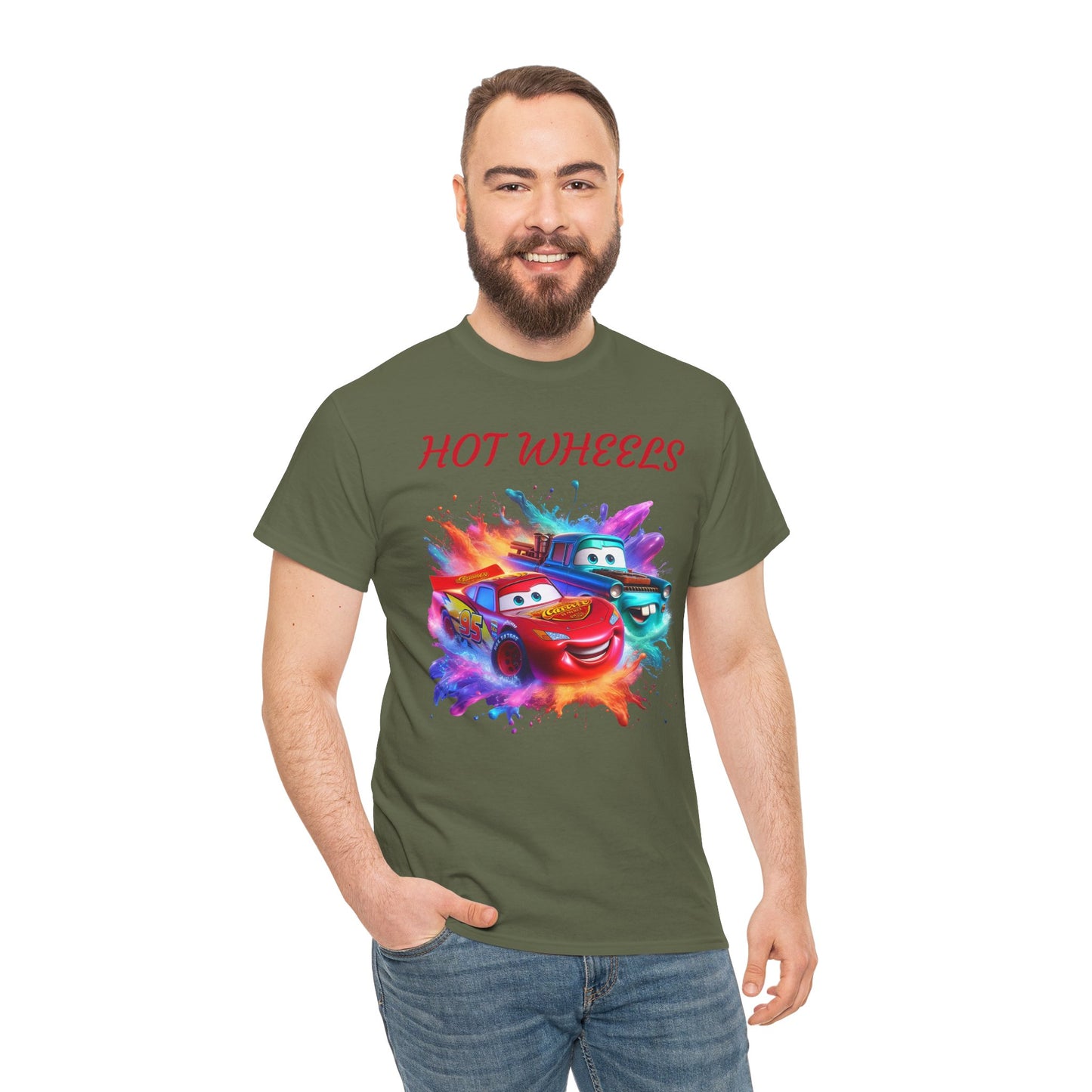 Princess Grace Hot Wheels Cotton Tee Fun and Colorful Graphic T-Shirt for Car Lovers