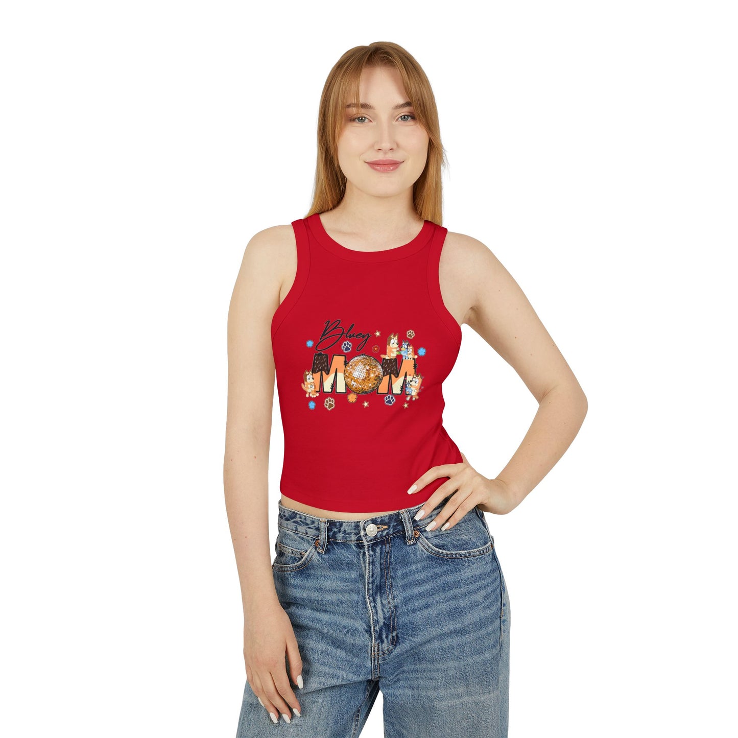 Princess Grace Bluey Mom Micro Rib Racer Tank Top Cute & Comfy Summer Wear