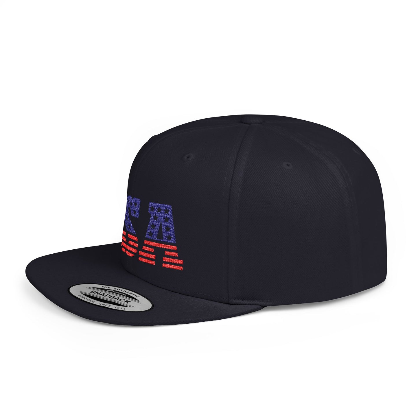 Princess Grace USA Flag Flat Bill Snapback Cap Patriotic Adjustable Hat for Summer Celebrations