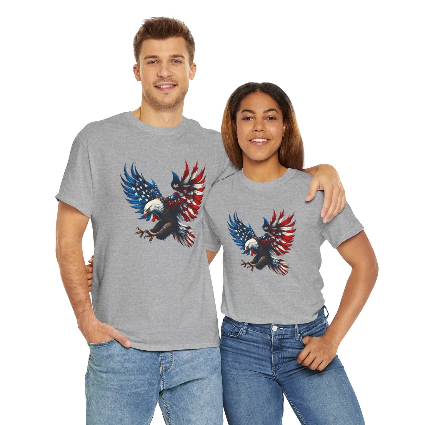 Princess Grace Patriotic Eagle Unisex Heavy Cotton Tee Bold USA Graphic Shirt